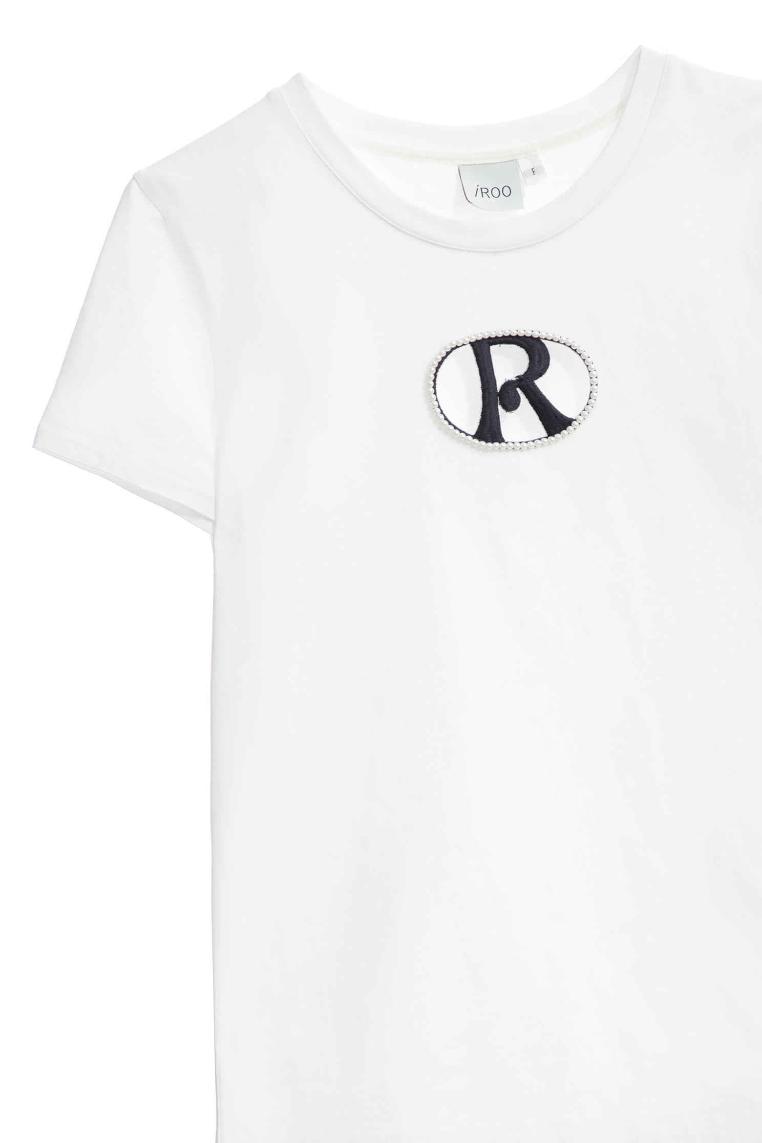 Hollow Out R Logo Short Sleeve TeeHollow Out R Logo Short Sleeve Tee,T-shirts,T-shirts,Tops,Embroidered,Season (SS) Look,pearl,Cotton