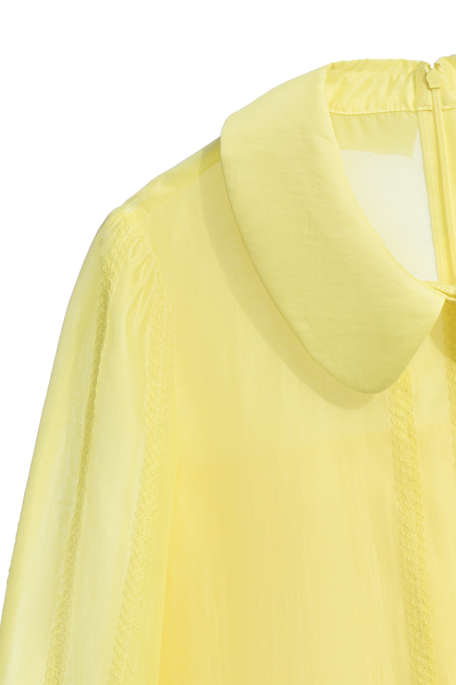 Yellow Long Sleeve Blouse With Lace Trim DetailYellow Long Sleeve Blouse With Lace Trim Detail,Tops,Season (SS) Look,Lace,Blouses