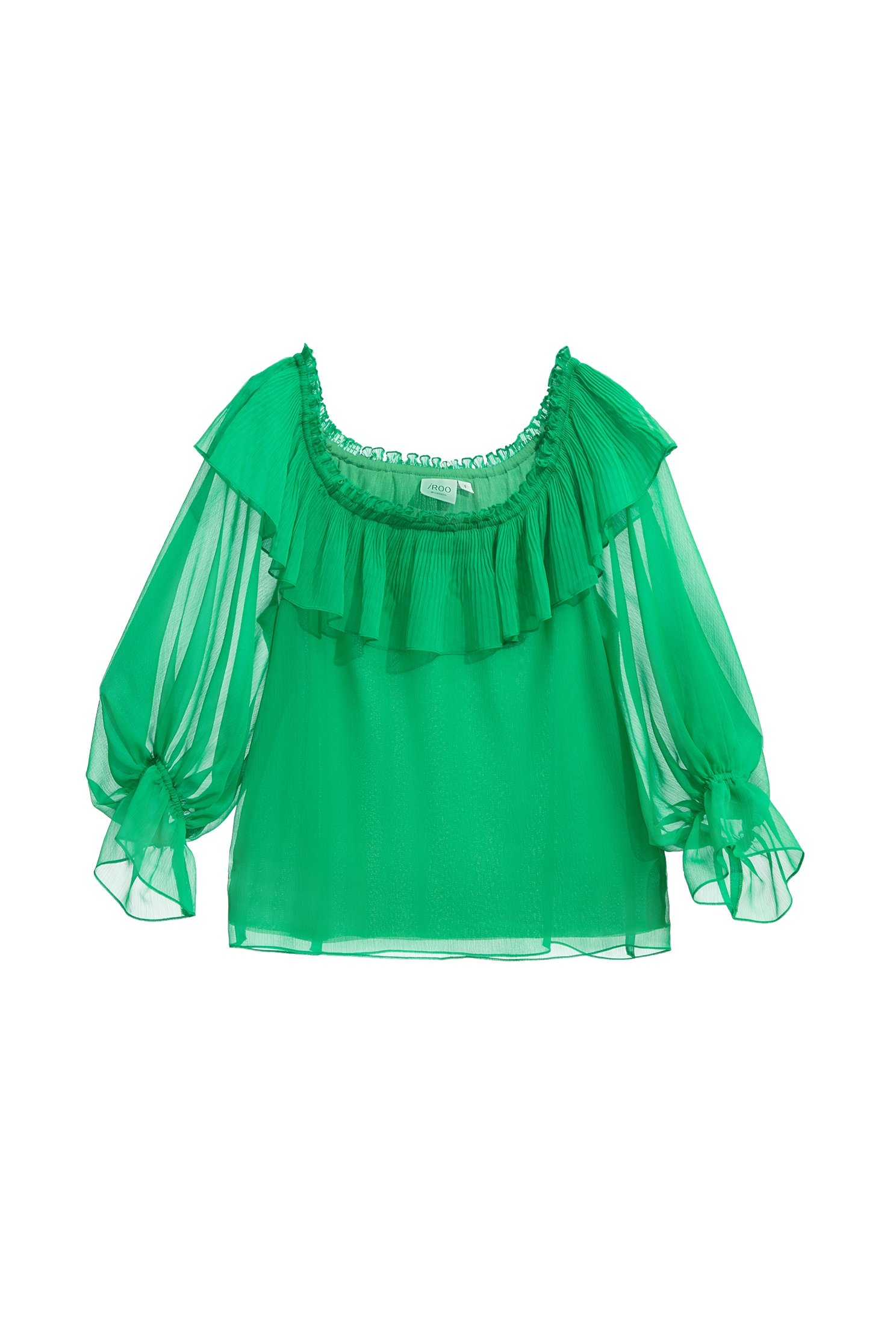 Flounce Neckline Chiffon TopFlounce Neckline Chiffon Top,Tops,Season (SS) Look,Chiffon,Chiffon tops