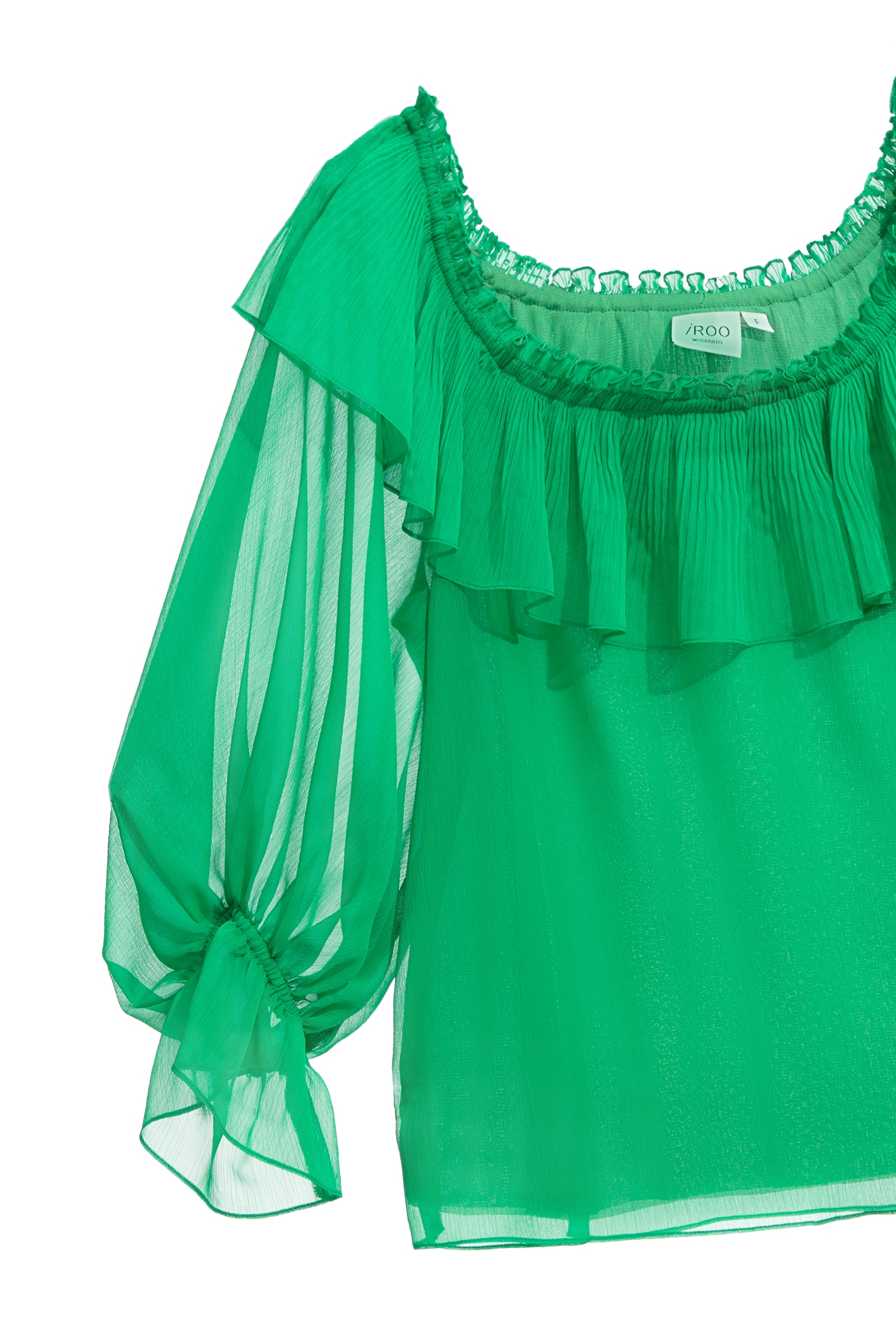 Flounce Neckline Chiffon TopFlounce Neckline Chiffon Top,Tops,Season (SS) Look,Chiffon,Chiffon tops