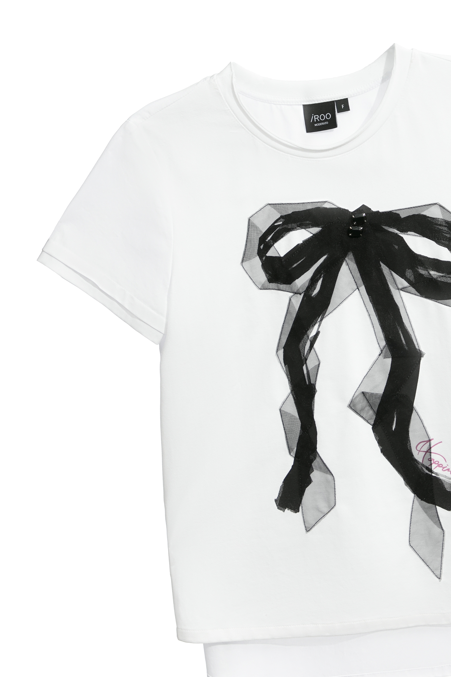 Contrast Bow Graphic Short Sleeve TeeContrast Bow Graphic Short Sleeve Tee,Tops,Season (SS) Look,bows,Blouses