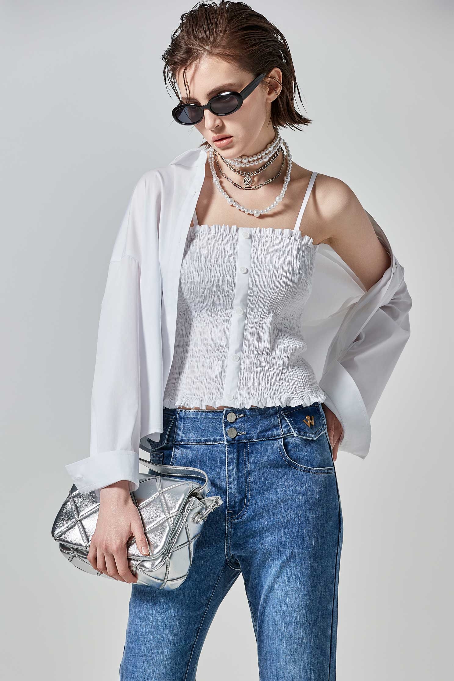 Two Piece Crop BlouseTwo Piece Crop Blouse,Tops,Season (SS) Look,sleeveless tops,Blouses