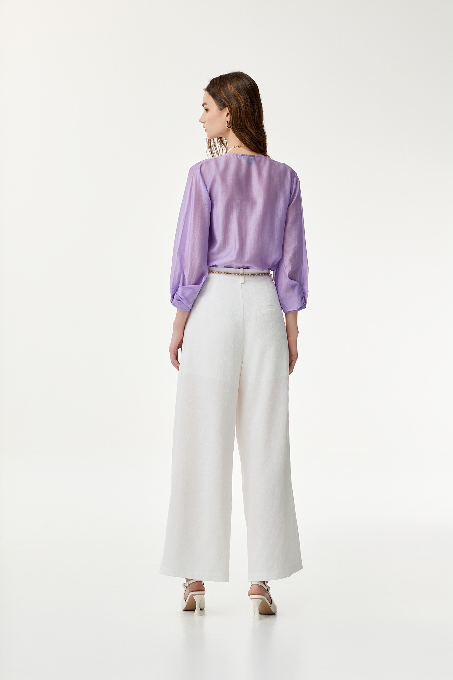 Round Neck Button Front Purple TopRound Neck Button Front Purple Top,Season (SS) Look,Blouses