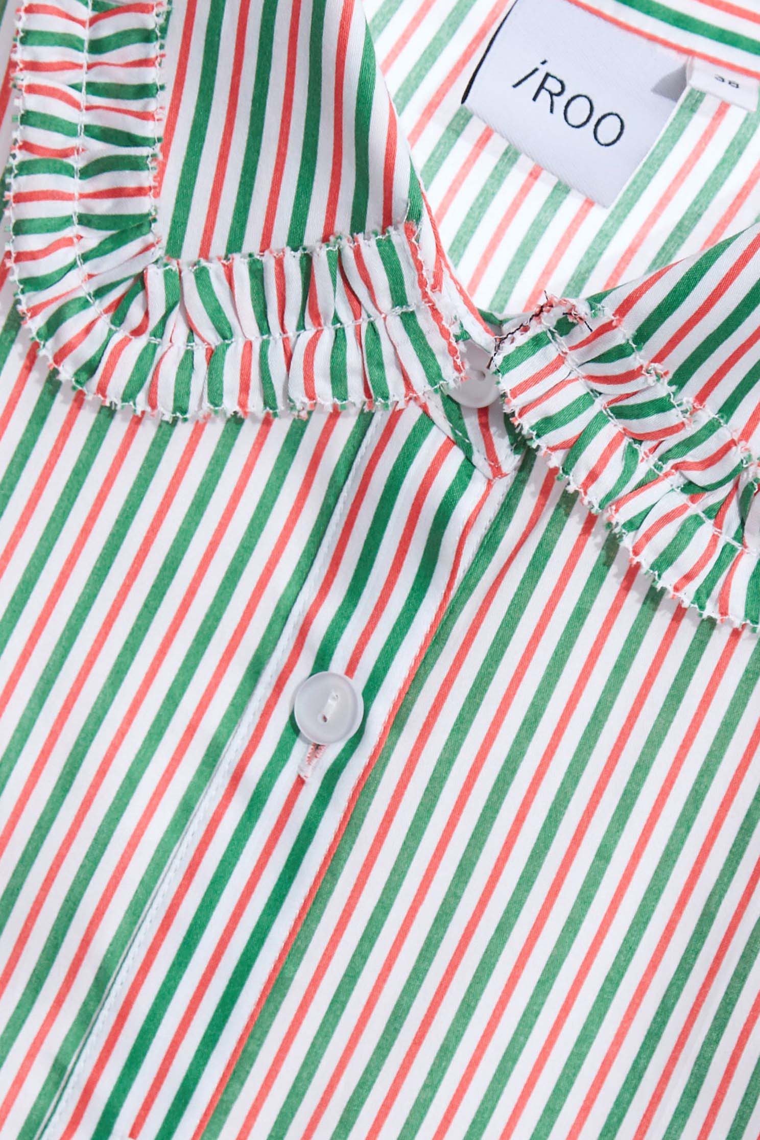 Red & Green Pinstripe BlouseColored striped shirt,Tops,Season (SS) Look,Stripe,Blouses,Long sleeve tops