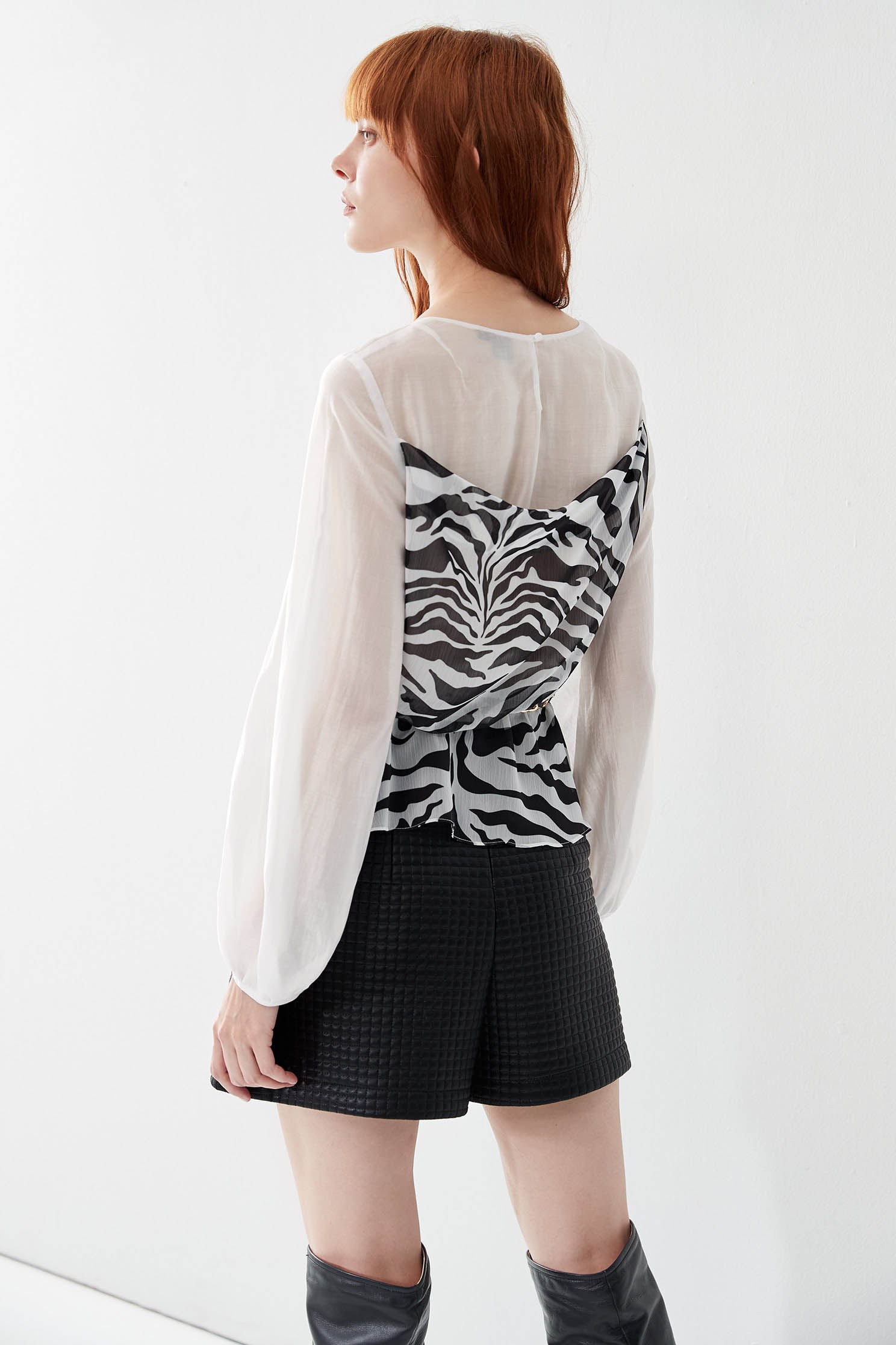 Zebra Print Chiffon TopChiffon top with zebra print,Tops,Season (AW) Look,Chiffon,Chiffon tops