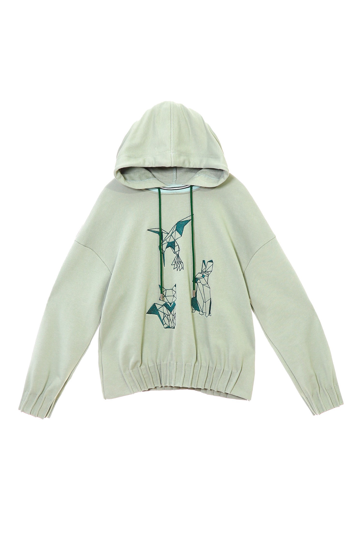 Embroidered Graphic Hoodie SweatshirtHooded sweatshirt with folded hem,Embroidered,Hoodie tops,Season (AW) Look,Sweaters