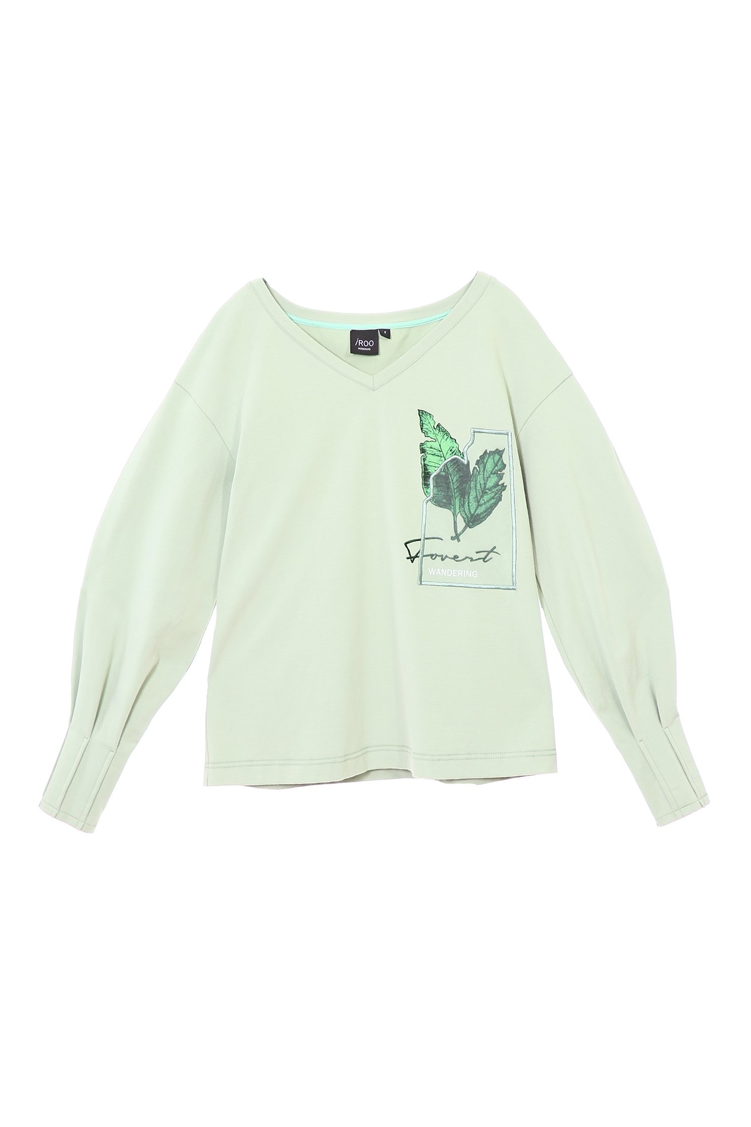 Oversize Green Top With Front Graphic DetailT-shirt top with embroidered tulle  design,T-shirts,T-shirts,Tops,Embroidered,Season (AW) Look,Mesh fabric