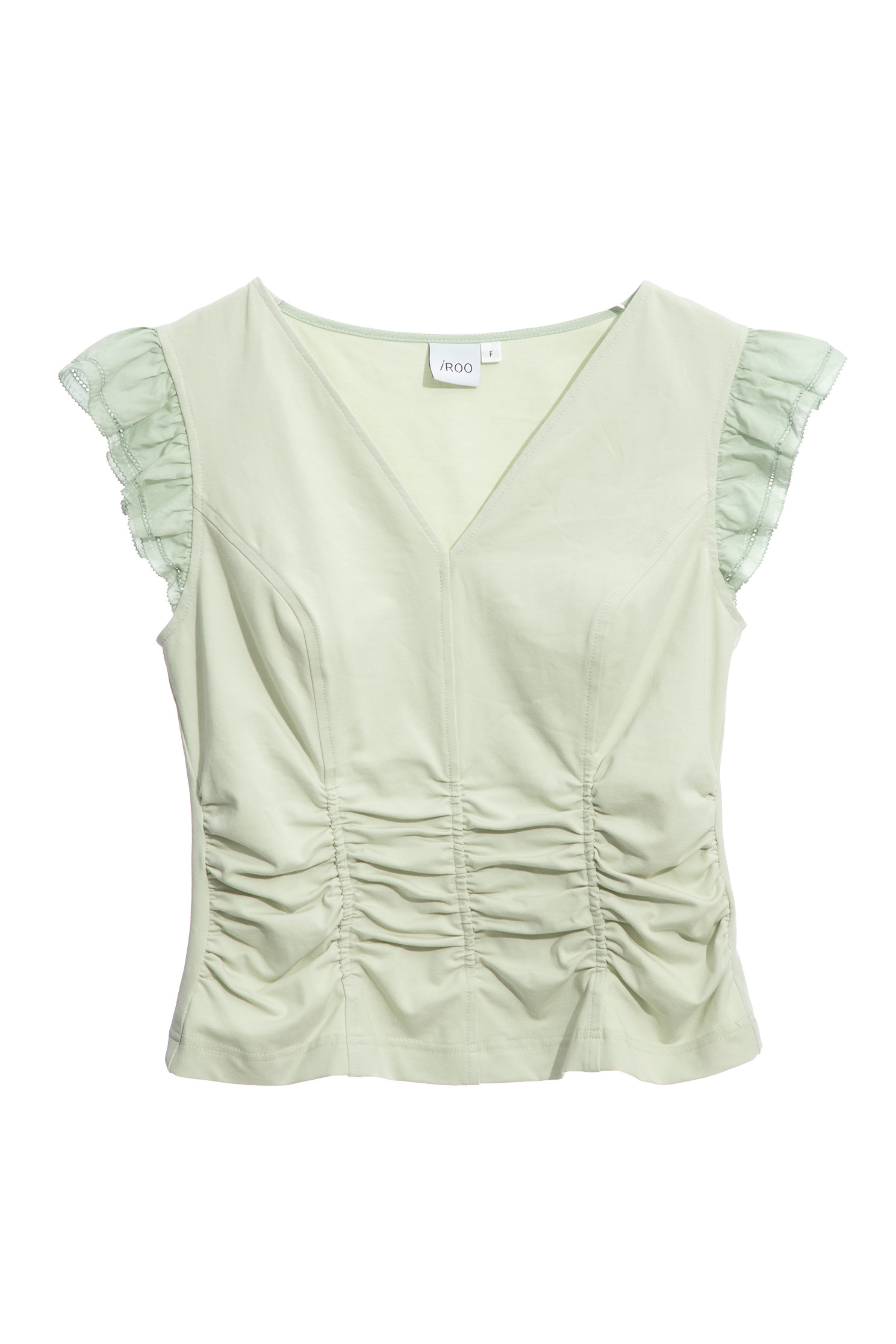 V-neck Gathered Detail VestV-neck Gathered Detail Vest,T-shirts,Tops,Embroidered,Season (AW) Look