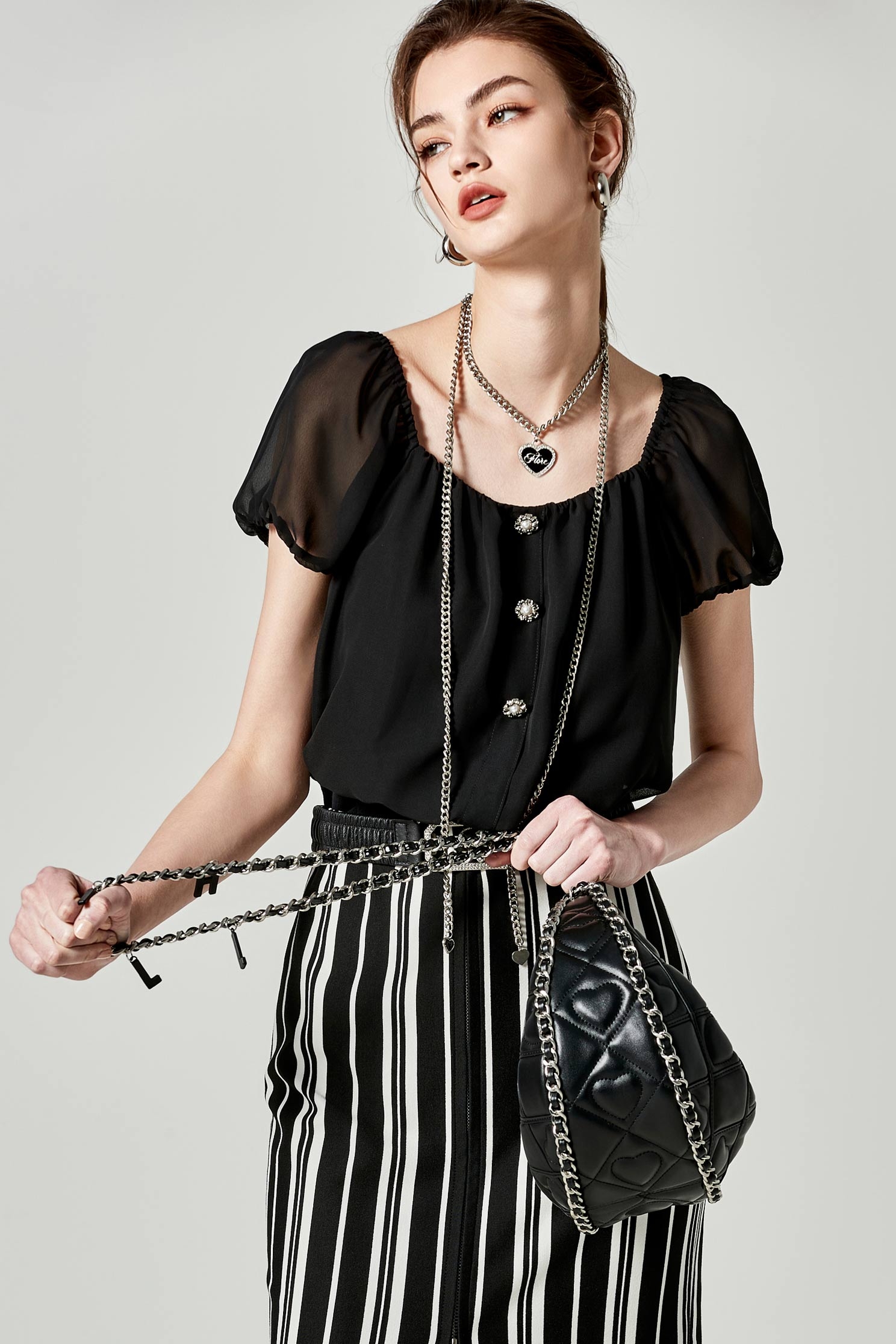 Short Sleeve Chiffon TopShort Sleeve Chiffon Top,Tops,Season (SS) Look,pearl,Chiffon