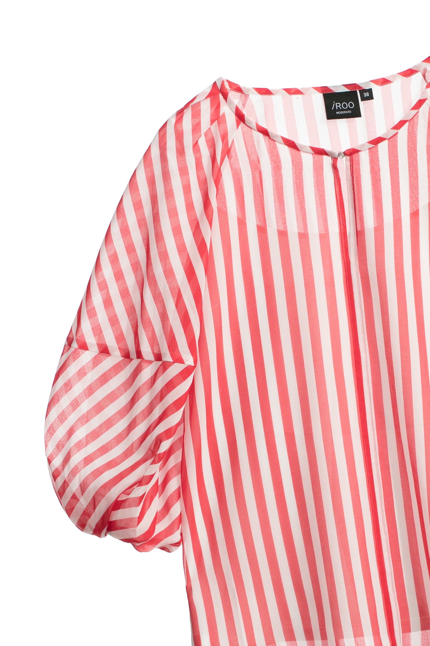 Red White Stripe Puff Sleeve TopRed White Stripe Puff Sleeve Top,Tops,Season (SS) Look