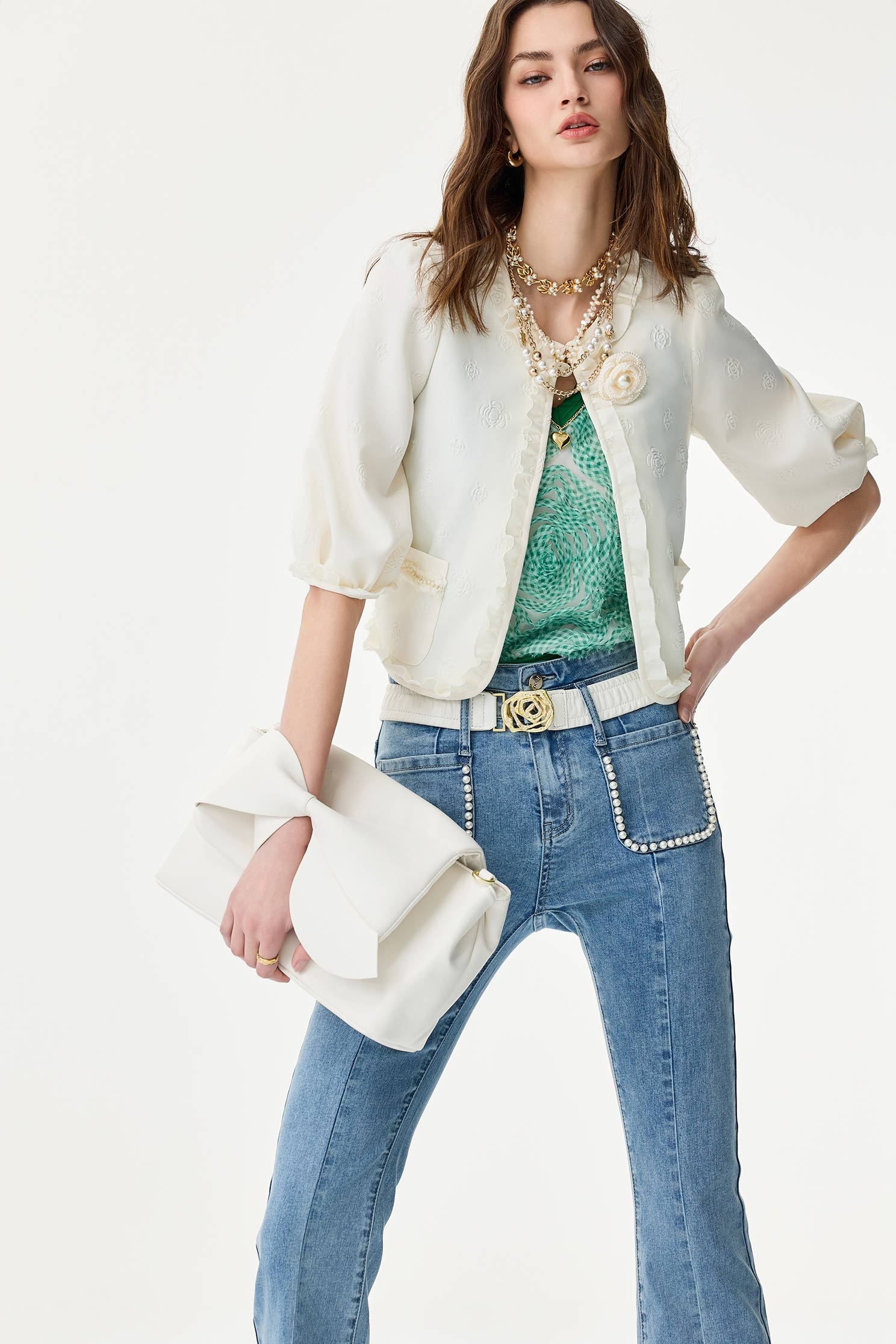 Floral Embossed Print JacketFloral Embossed Print Jacket,Jackets,Outerwear,Season (SS) Look