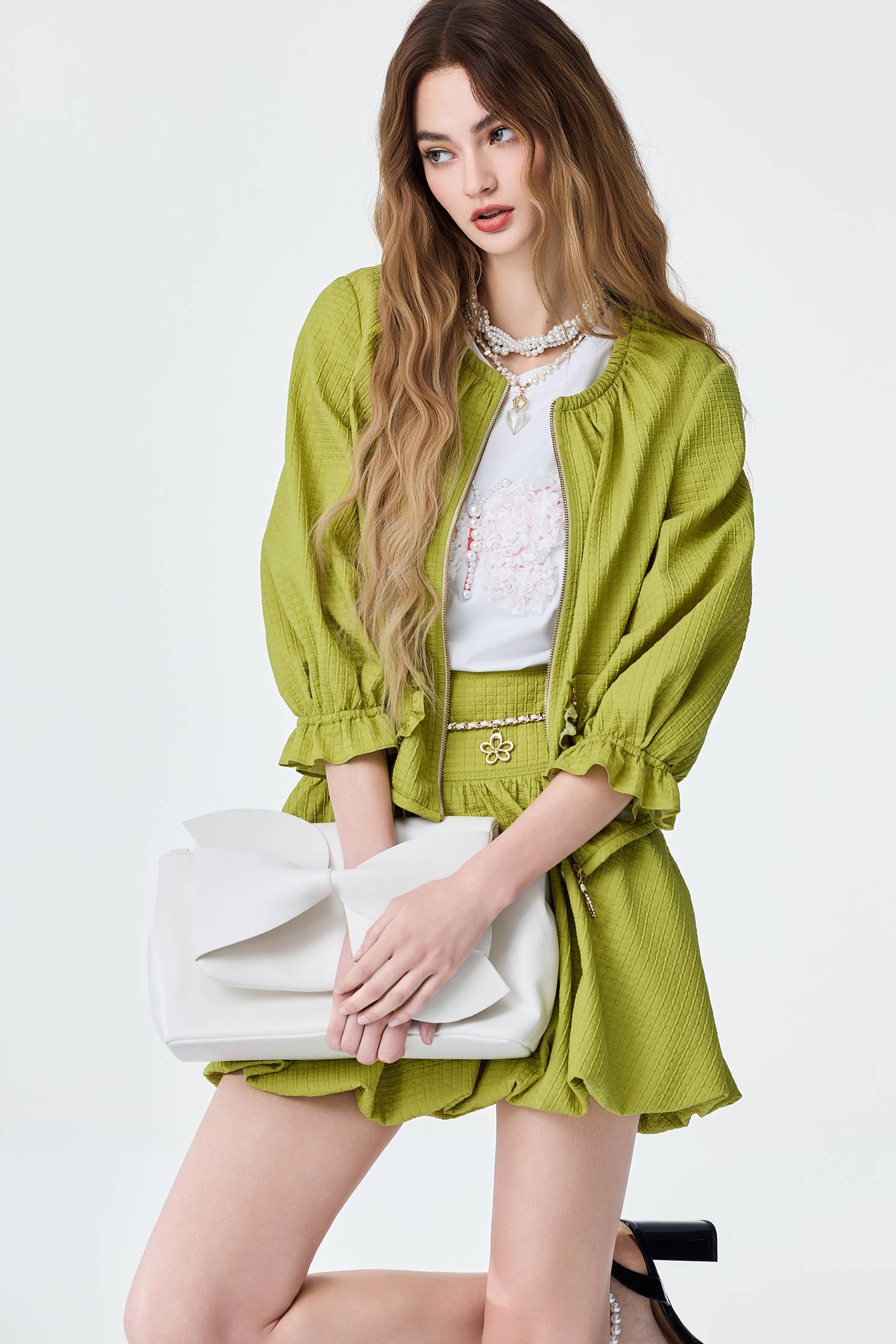 Patch Pocket Green Crop JacketPatch Pocket Green Crop Jacket,Jackets,Outerwear,Season (SS) Look
