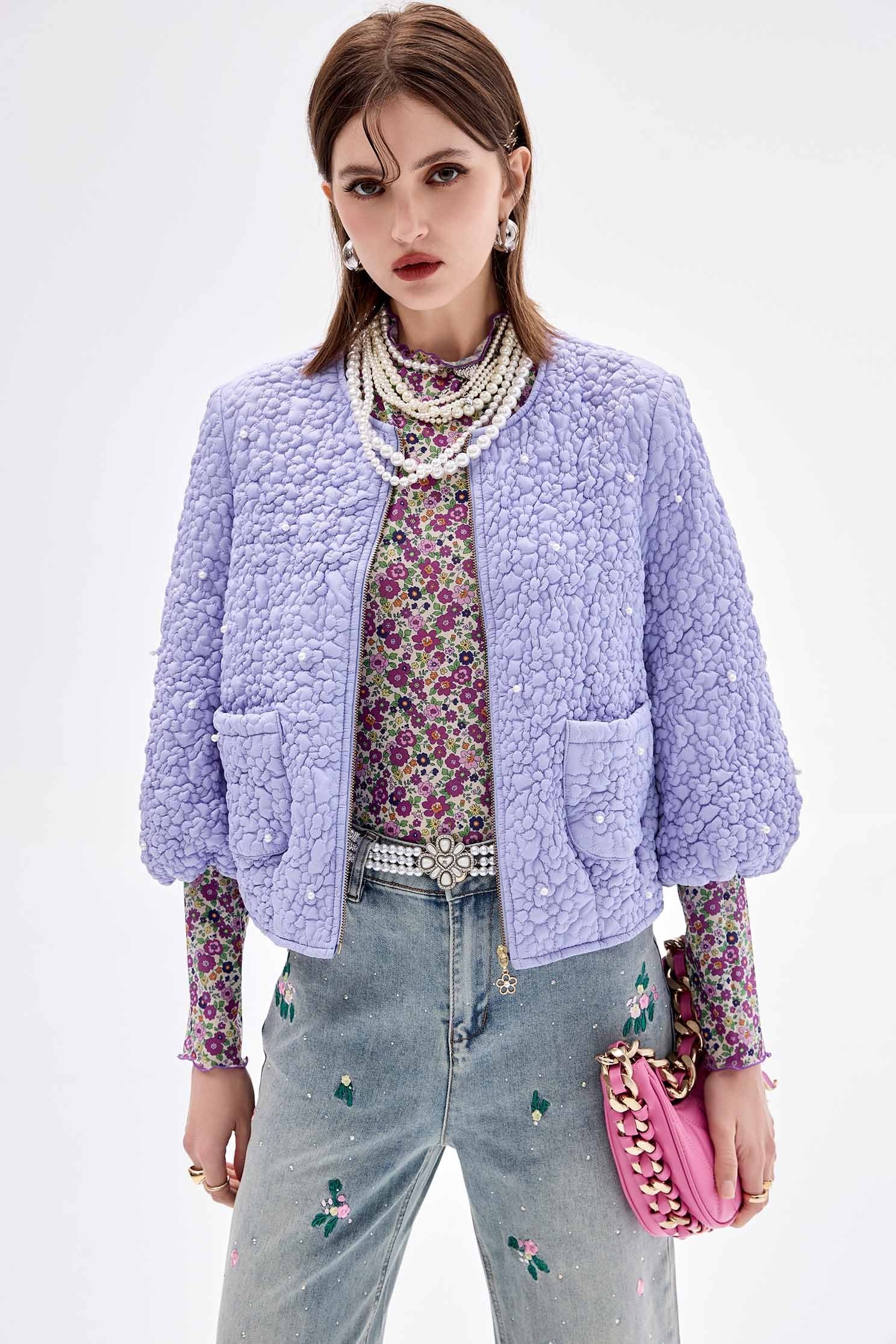 Quilted Purple JacketQuilted Purple Jacket,Jackets,pearl,Season (AW) Look