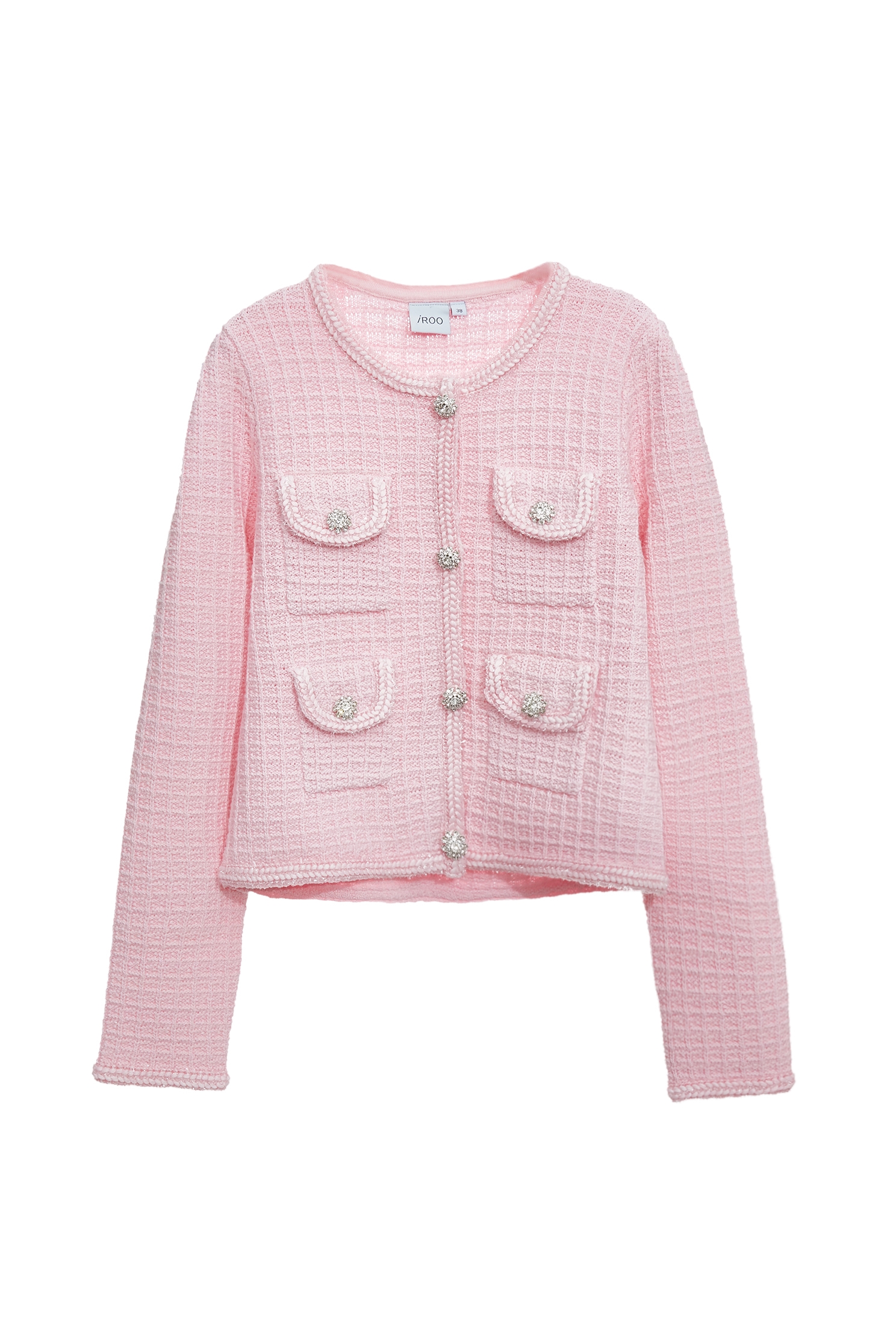 Pink Knit Crop CardiganPink Knit Crop Cardigan,Outerwear,Season (SS) Look,Knitted,Knitted coats