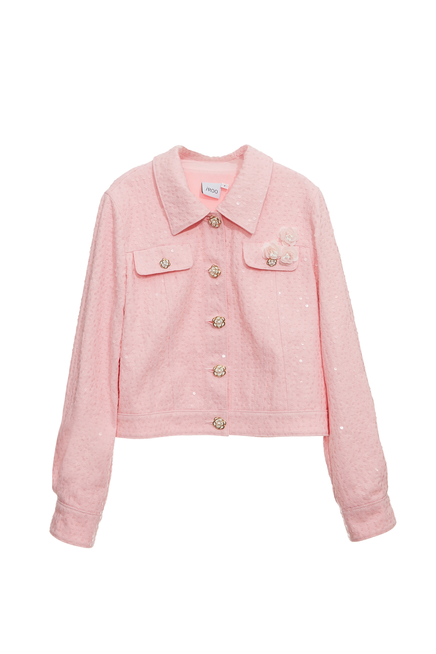 Pink Sequin Demin JacketPink Sequin Demin Jacket,Jackets,Outerwear,Season (SS) Look,Denim,Denim Jackets