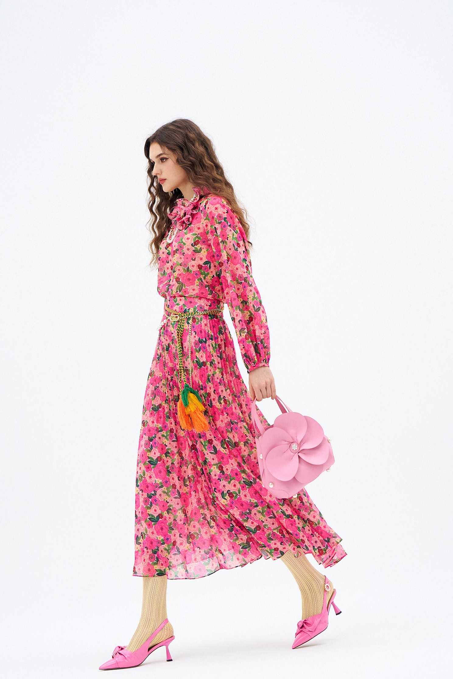 Floral Print Maxi SkirtFloral Print Maxi Skirt,Season (AW) Look,Belts,Midi skirts,Chiffon