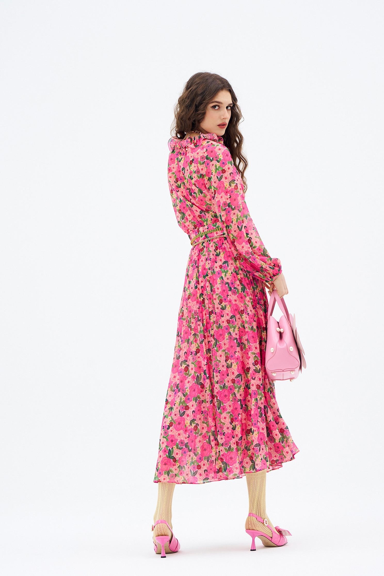 Floral Print Maxi SkirtFloral Print Maxi Skirt,Season (AW) Look,Belts,Midi skirts,Chiffon