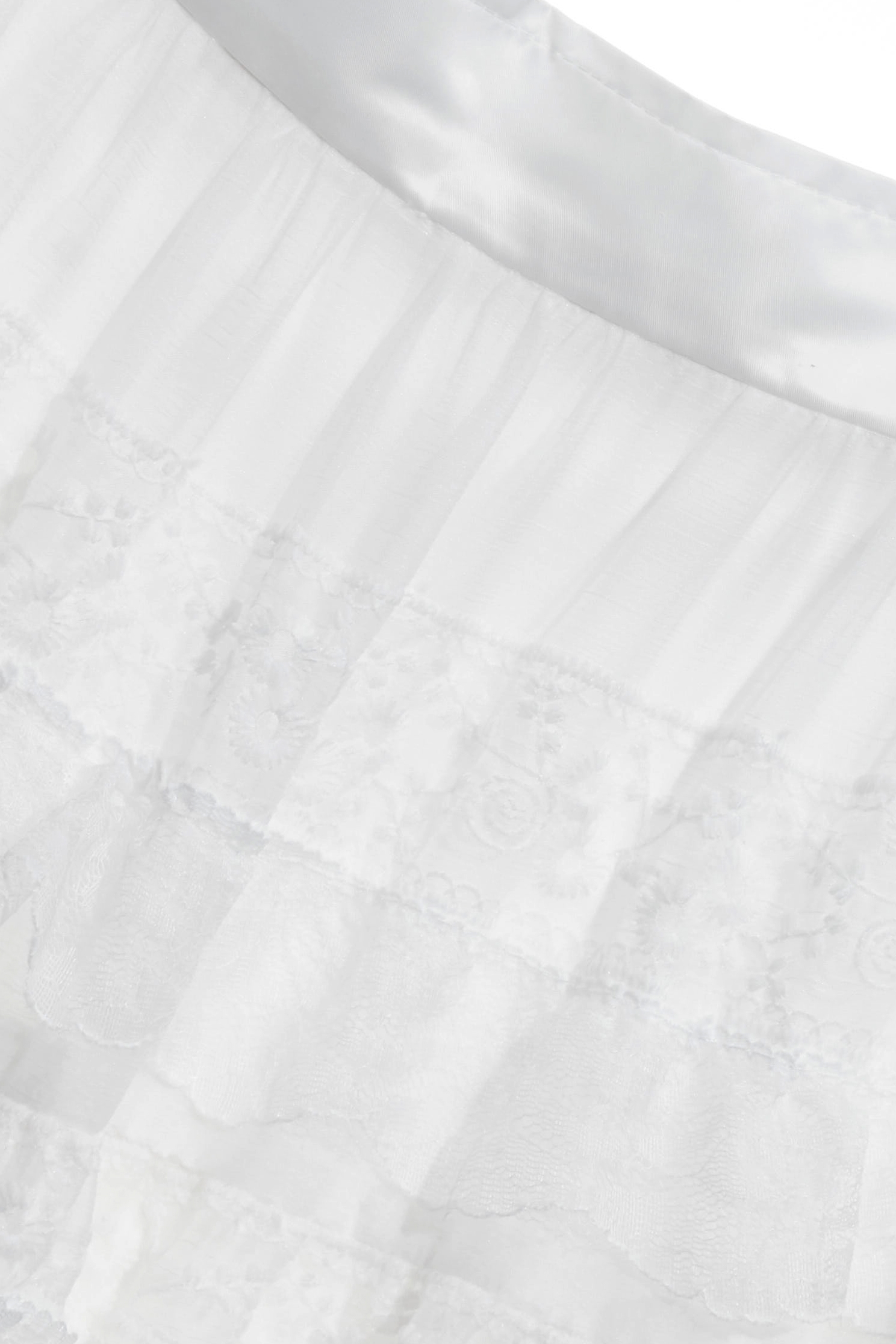 Lace Trim Detail Tiered SkirtLace Trim Detail Tiered Skirt,Season (SS) Look,White skirts,Layered skirts,Lace,Chiffon