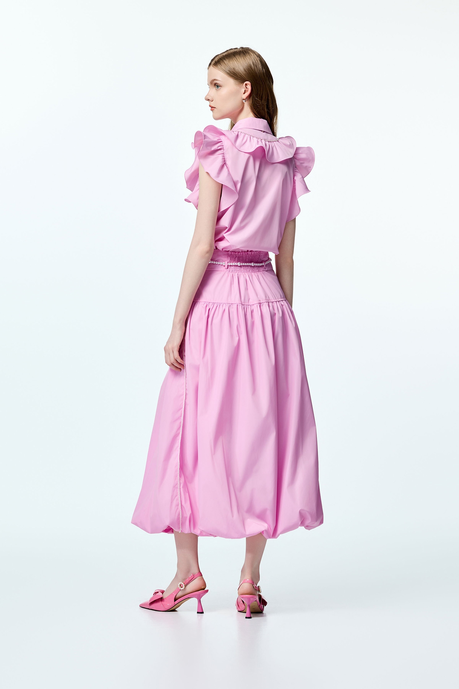 Pink Taffeta Bubble SkirtPink Taffeta Bubble Skirt,co-ord sets,pearl,Season (AW) Look,Tutu skirts,Midi skirts