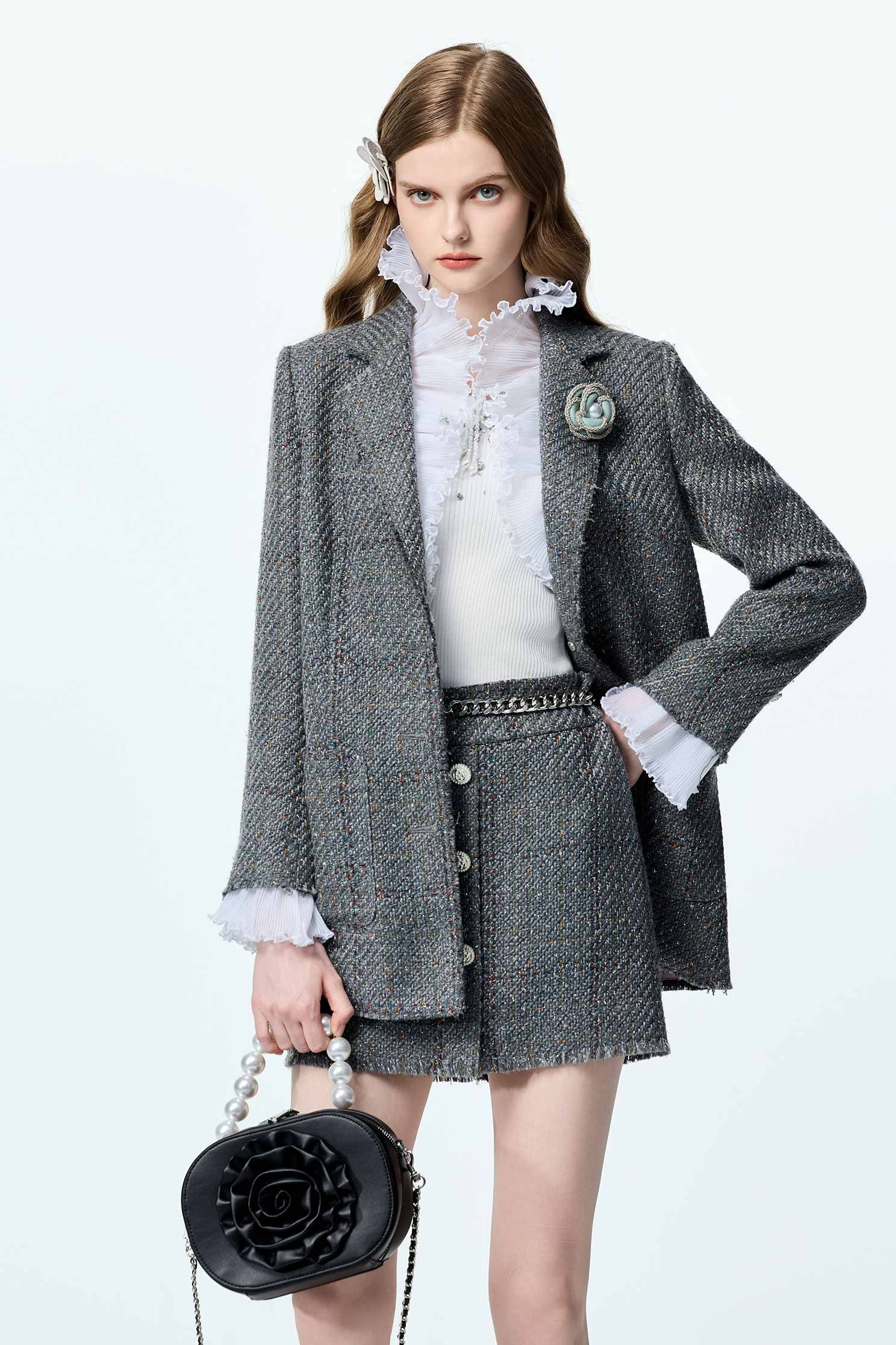 Tweed Short Skirt With Detachable Waist PouchTweed Short Skirt With Detachable Waist Pouch,co-ord sets,Mini skirts,Shorts,Season (AW) Look,Pencil skirts