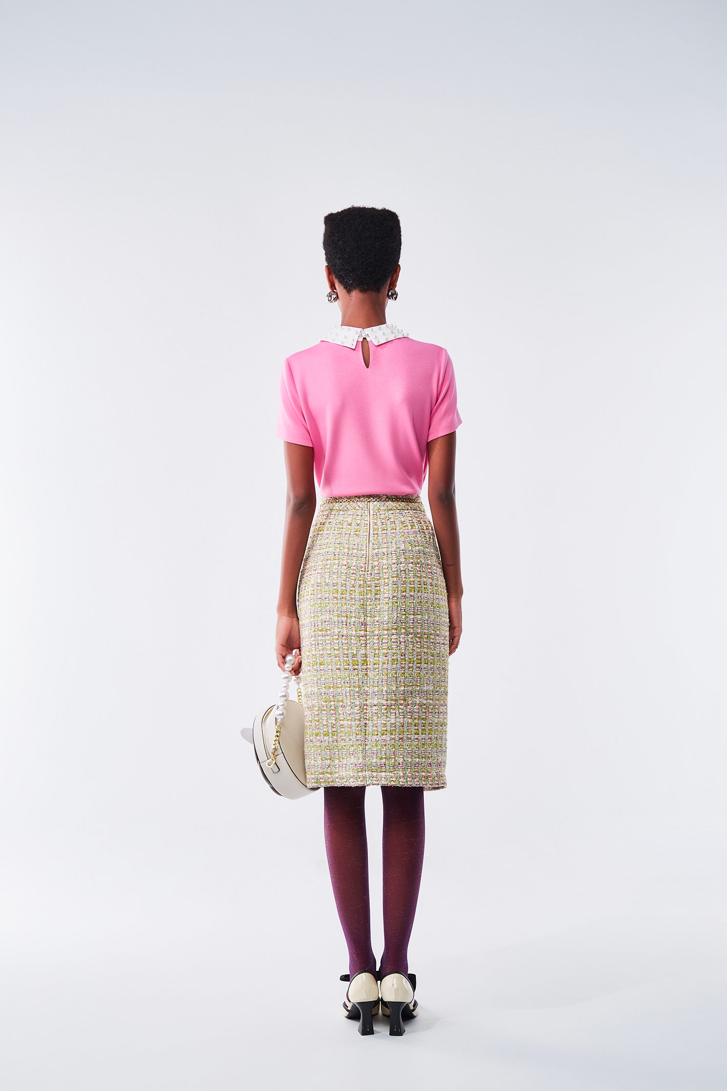 Front Slit Tweed Pencil SkirtFront Slit Tweed Pencil Skirt,Season (AW) Look,Pencil skirts,Midi skirts