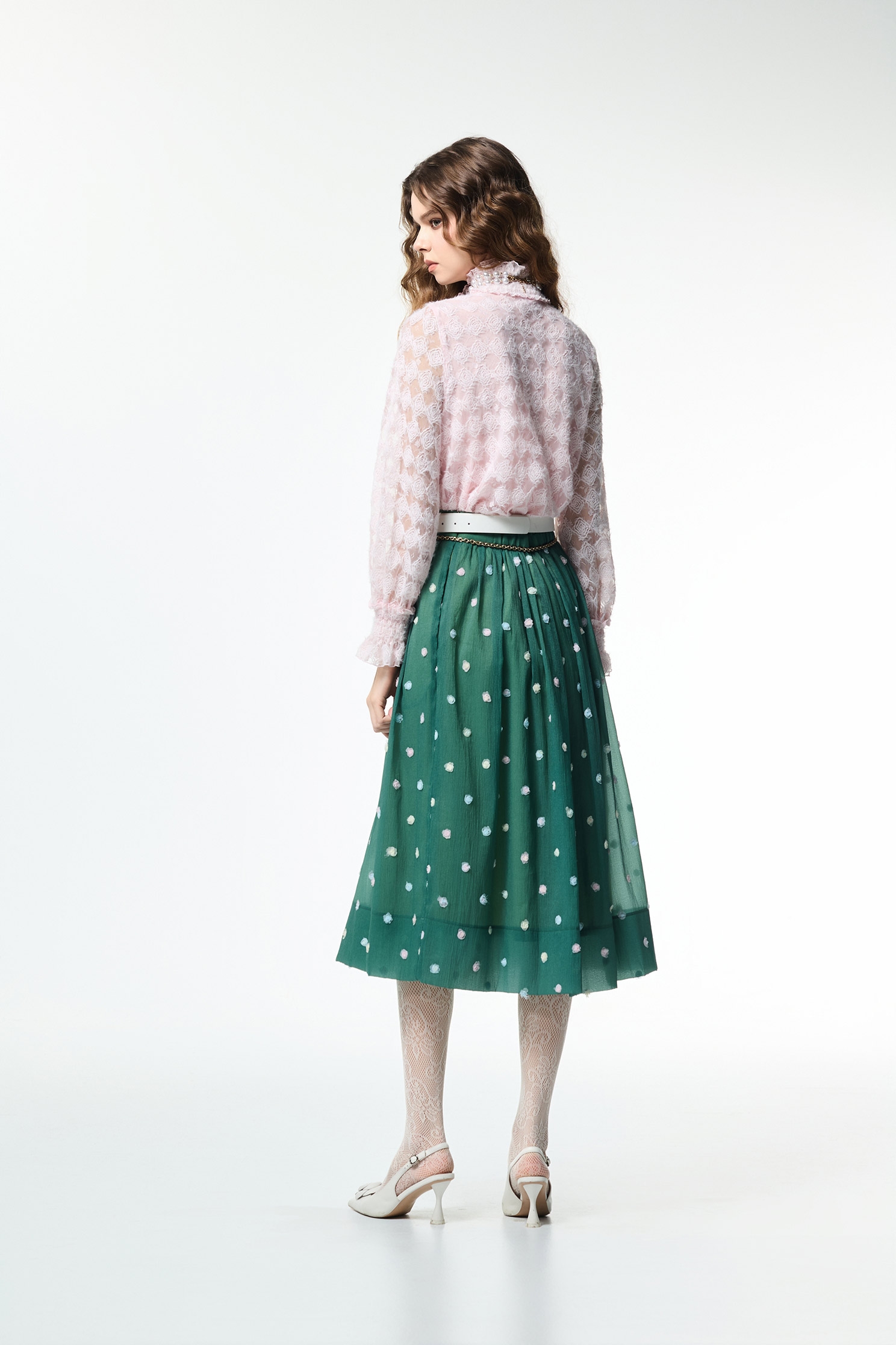 Jade Green Floral Detail Midi SkirtJade Green Floral Detail Midi Skirt,bestselling,Embroidered,Season (AW) Look,blossoms,Midi skirts