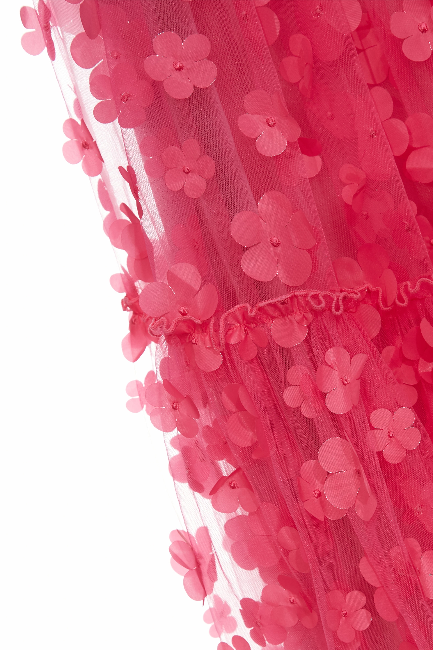 3-D Floral Detail Fushia Pink Skirt3-D Floral Detail Fushia Pink Skirt,Season (SS) Look,Mesh fabric,Tutu skirts,Midi skirts