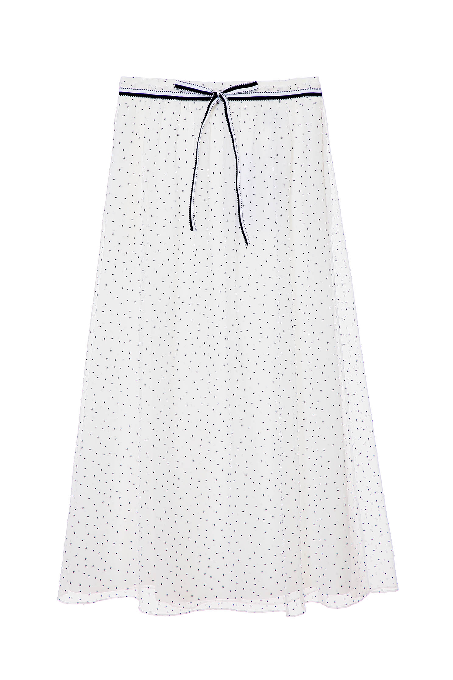 Dotted Organza Midi SkirtChiffon long skirt with dot design,Season (AW) Look,Midi skirts,Chiffon,Chiffon Midi skirts