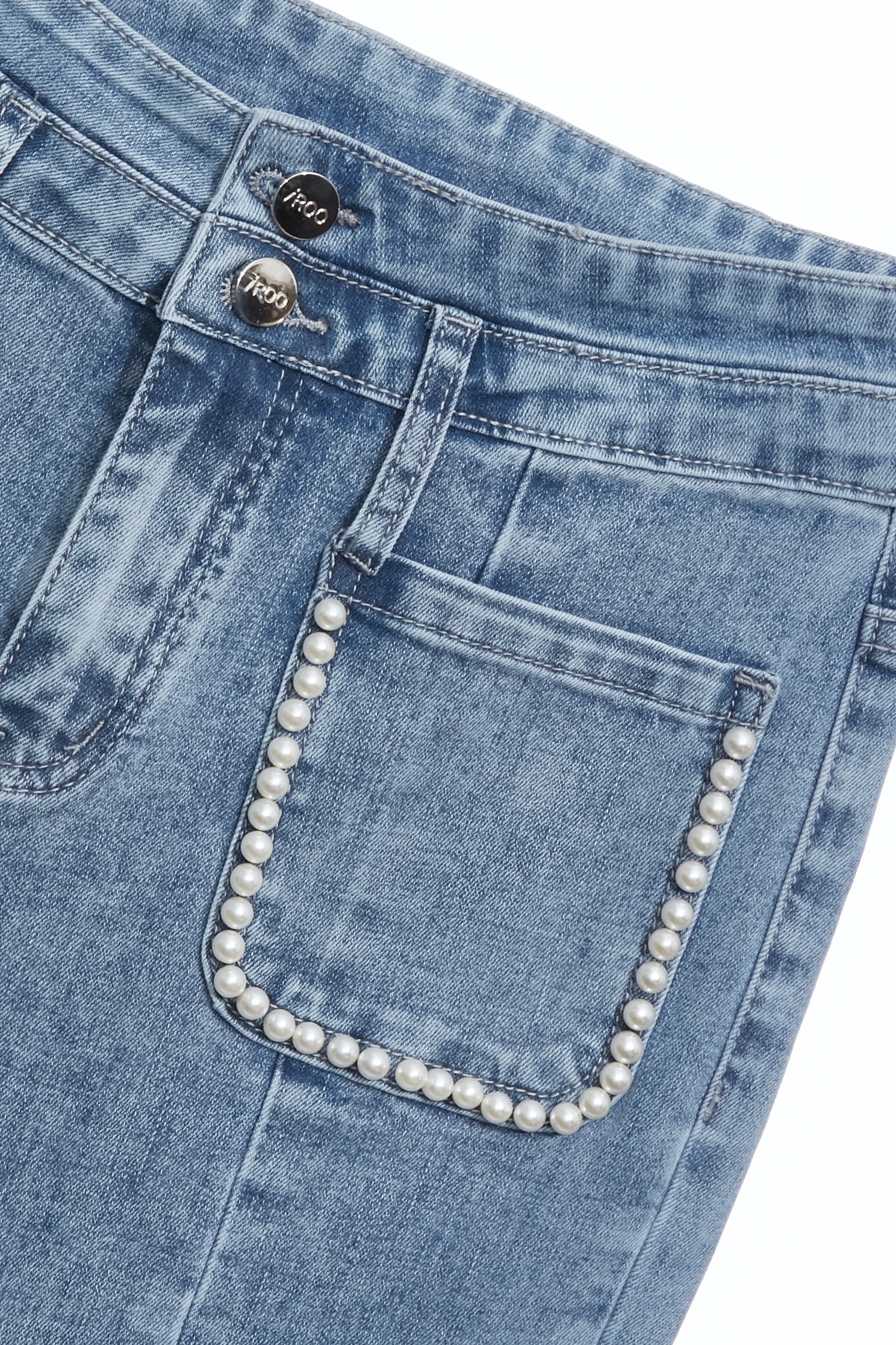 Front Slit Fitted JeansFront Slit Fitted Jeans,Bell-bottoms,Season (SS) Look,Denim,Jeans,pearl,Bell-bottoms
