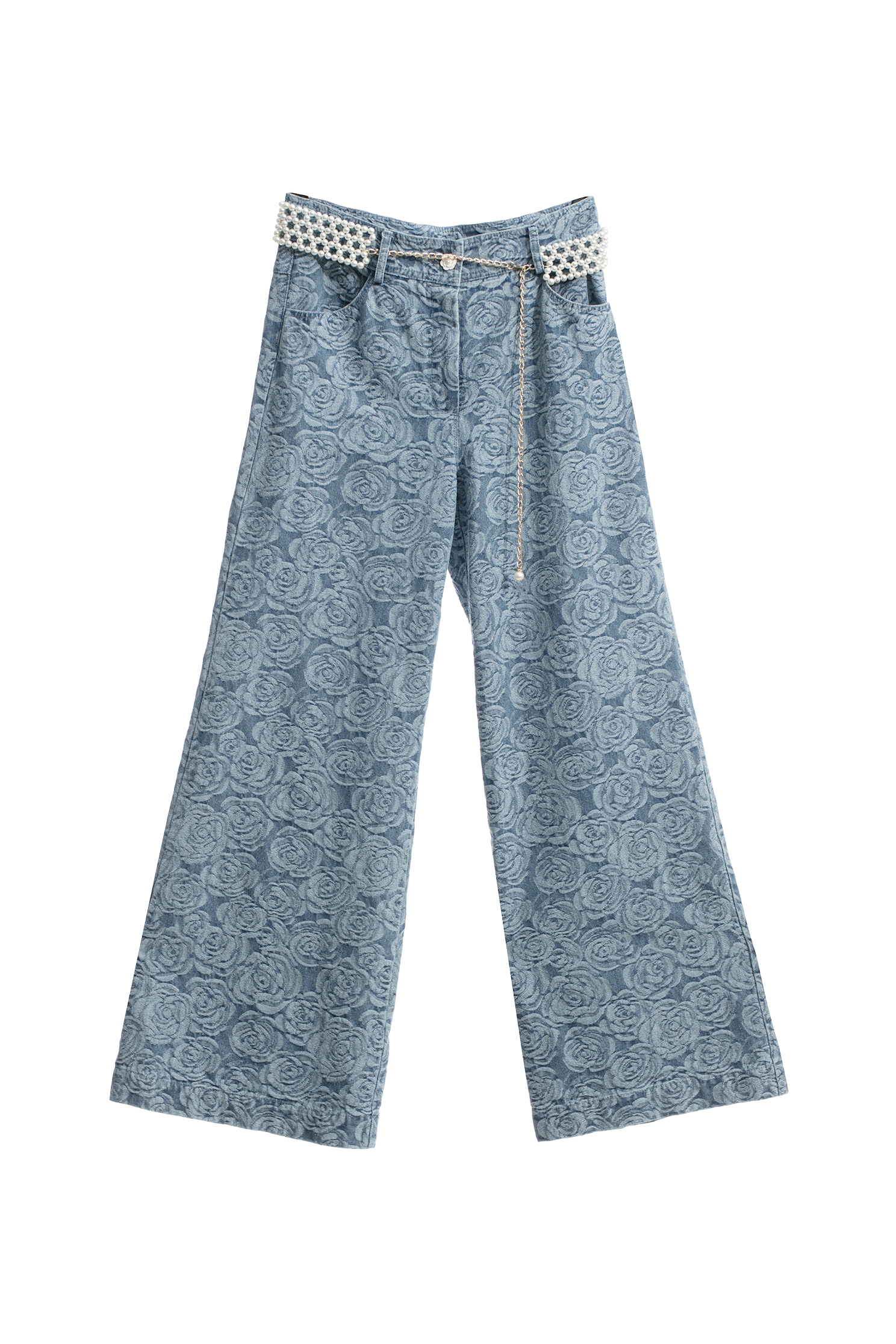 Rose Print Wide Leg JeansRose Print Wide Leg Jeans,Culottes,Denim,pearl,Season (AW) Look,Wide-leg jeans