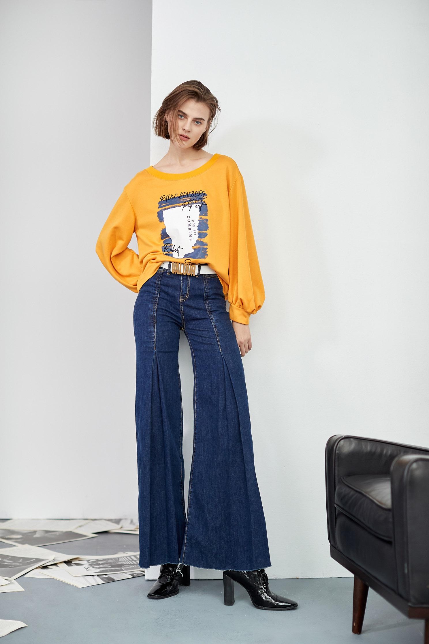 High Waist Wide Leg JeansDarted jeans,Denim,Jeans,Denim pants,Season (AW) Look,Cotton,Pants