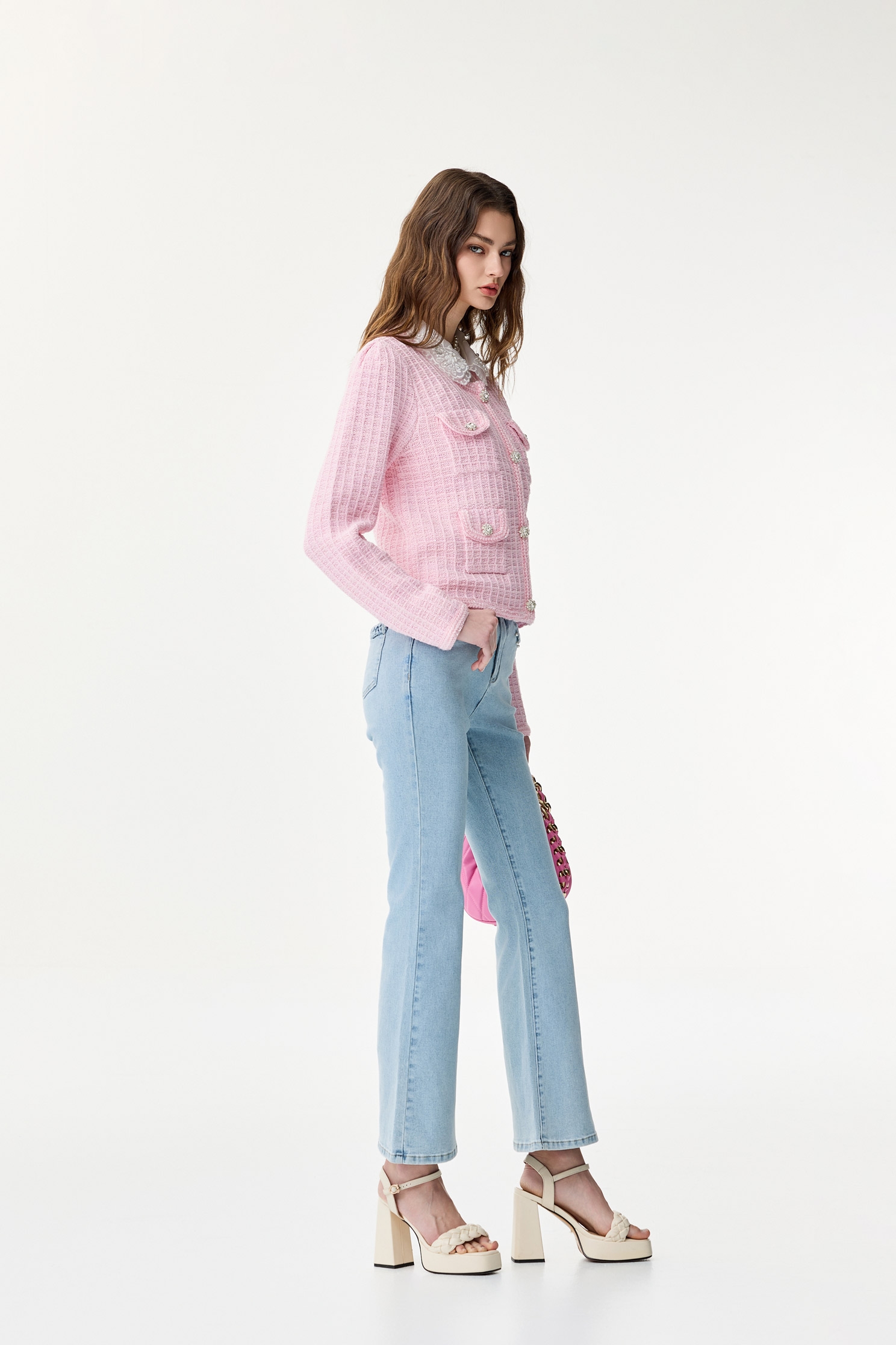 Braided Pocket Trim Boot Leg JeansBraided Pocket Trim Boot Leg Jeans,Bell-bottoms,Season (SS) Look,Denim,Jeans,Denim pants,pearl,Bell-bottoms,Pants