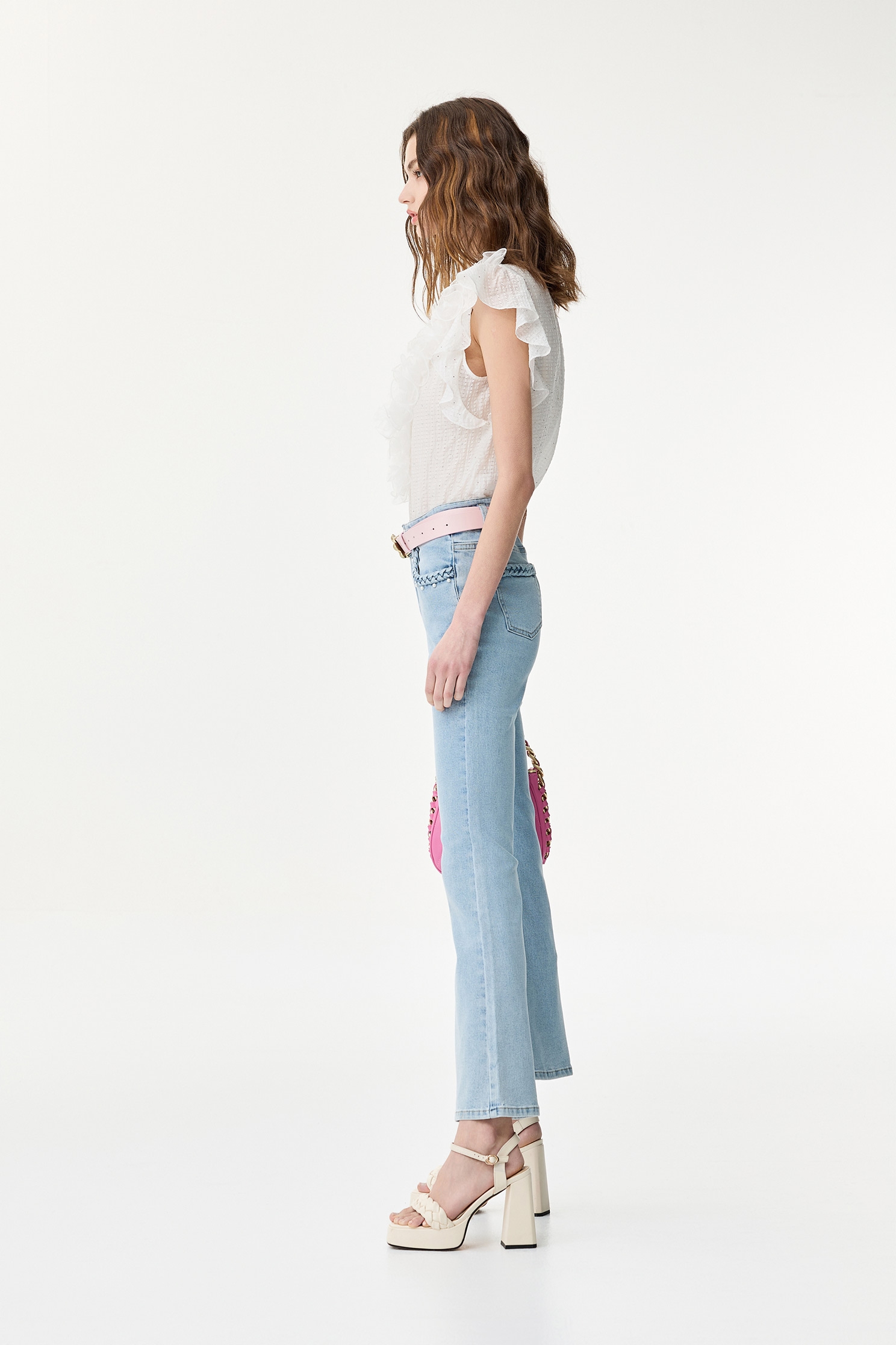 Braided Pocket Trim Boot Leg JeansBraided Pocket Trim Boot Leg Jeans,Bell-bottoms,Season (SS) Look,Denim,Jeans,Denim pants,pearl,Bell-bottoms,Pants