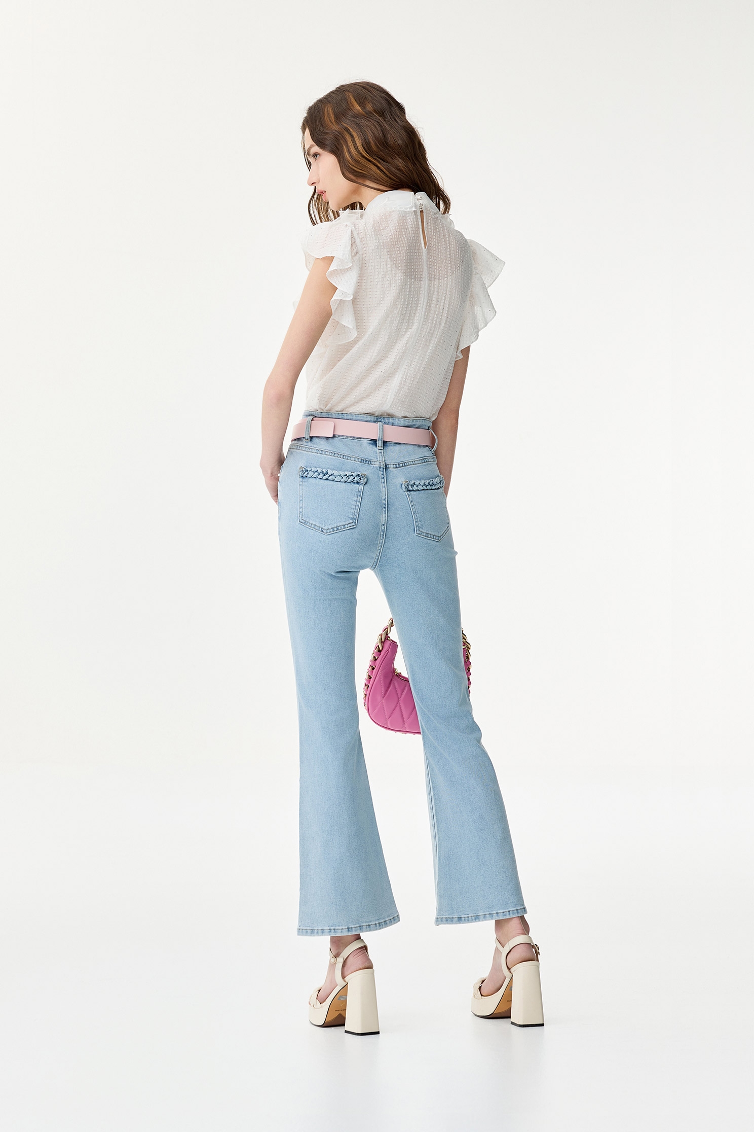 Braided Pocket Trim Boot Leg JeansBraided Pocket Trim Boot Leg Jeans,Bell-bottoms,Season (SS) Look,Denim,Jeans,Denim pants,pearl,Bell-bottoms,Pants