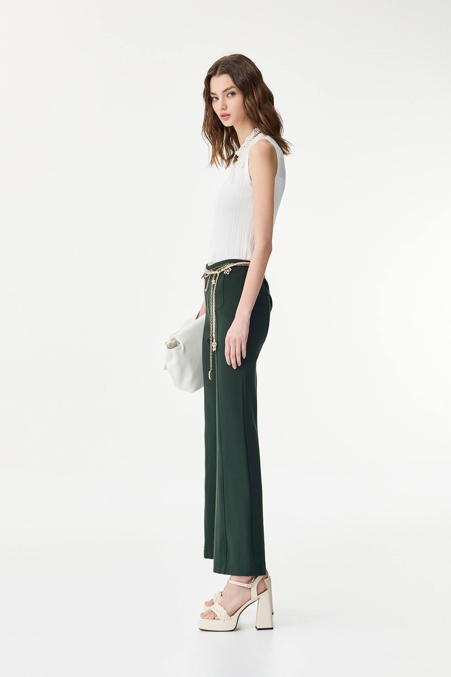 Moss Green Boot Leg PantsMoss Green Boot Leg Pants,Bell-bottoms,Season (SS) Look,Bell-bottoms,Pants