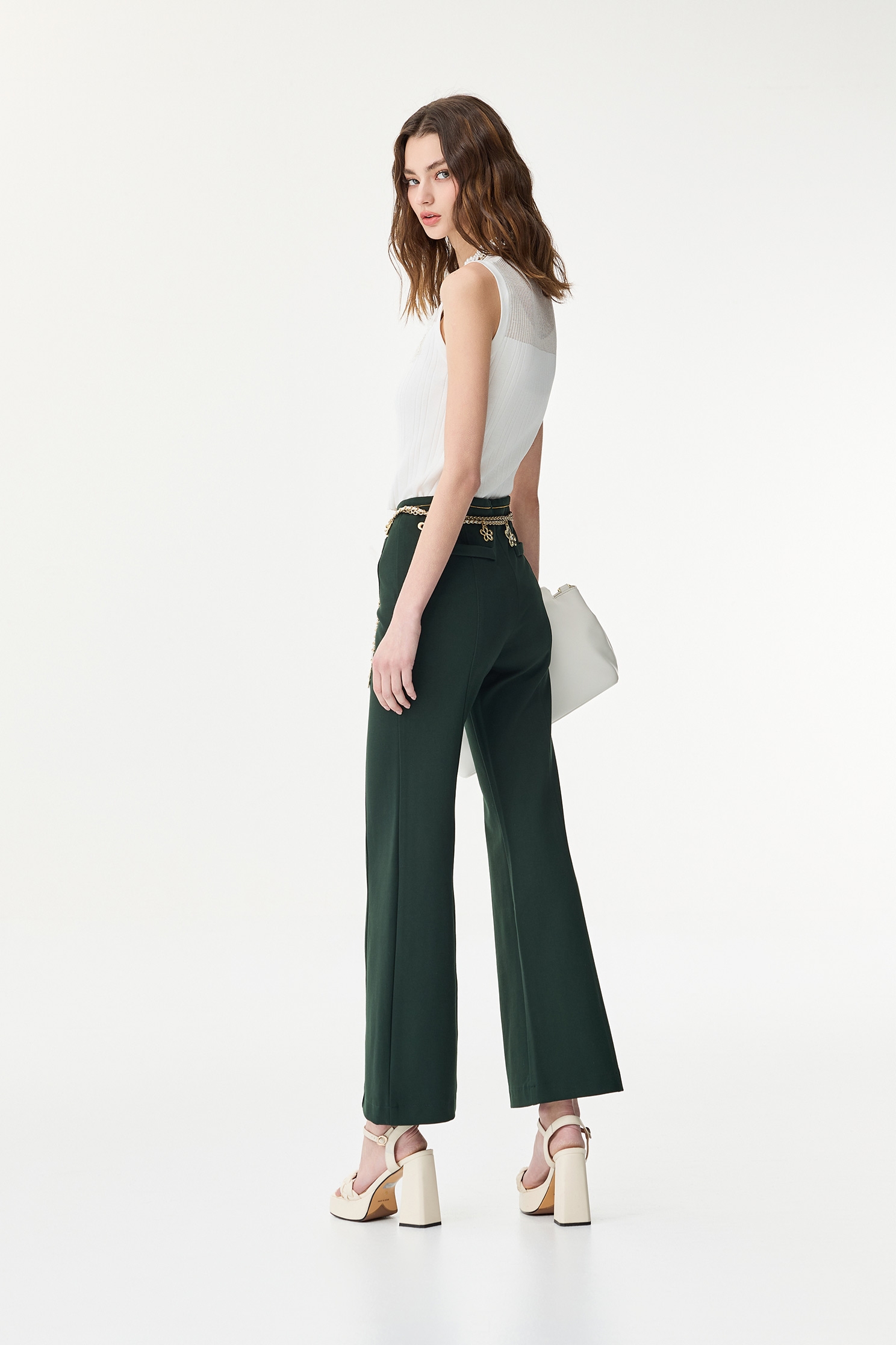 Moss Green Boot Leg PantsMoss Green Boot Leg Pants,Bell-bottoms,Season (SS) Look,Bell-bottoms,Pants