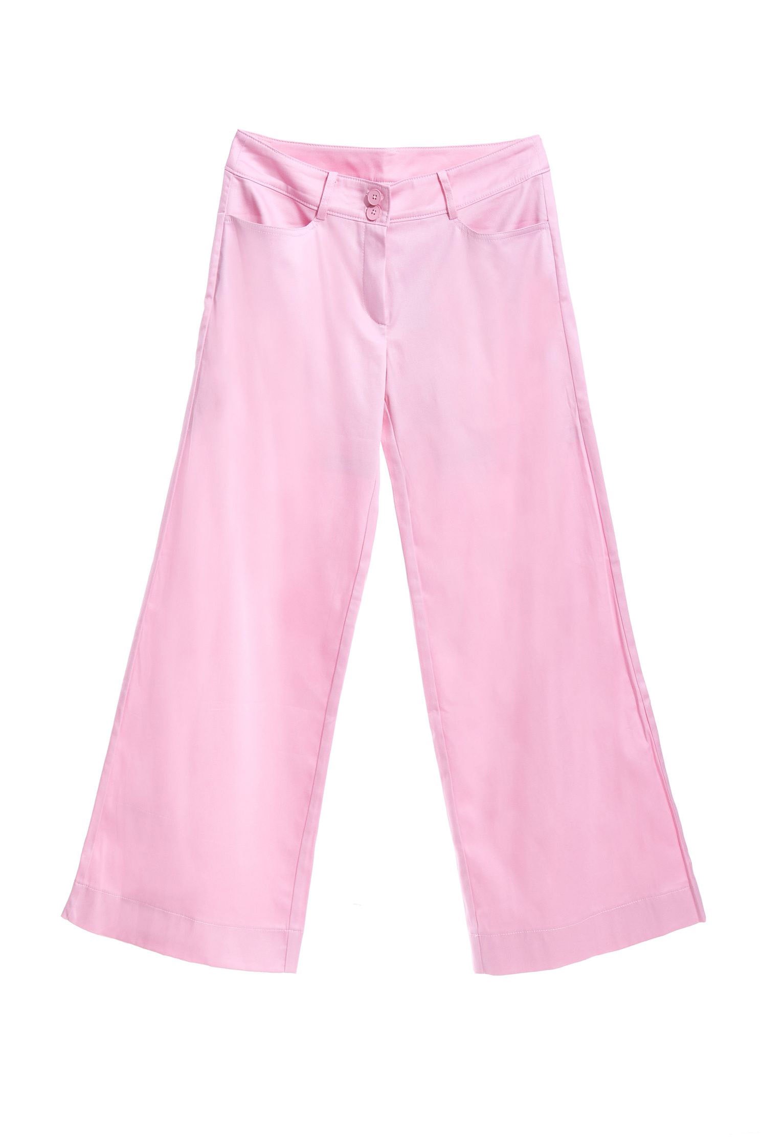 Mid Waist Boot Leg PantsMid-waist wide-leg trousers,Culottes,iROO LIVE,Season (AW) Look,Pink,Embroidered,Culottes