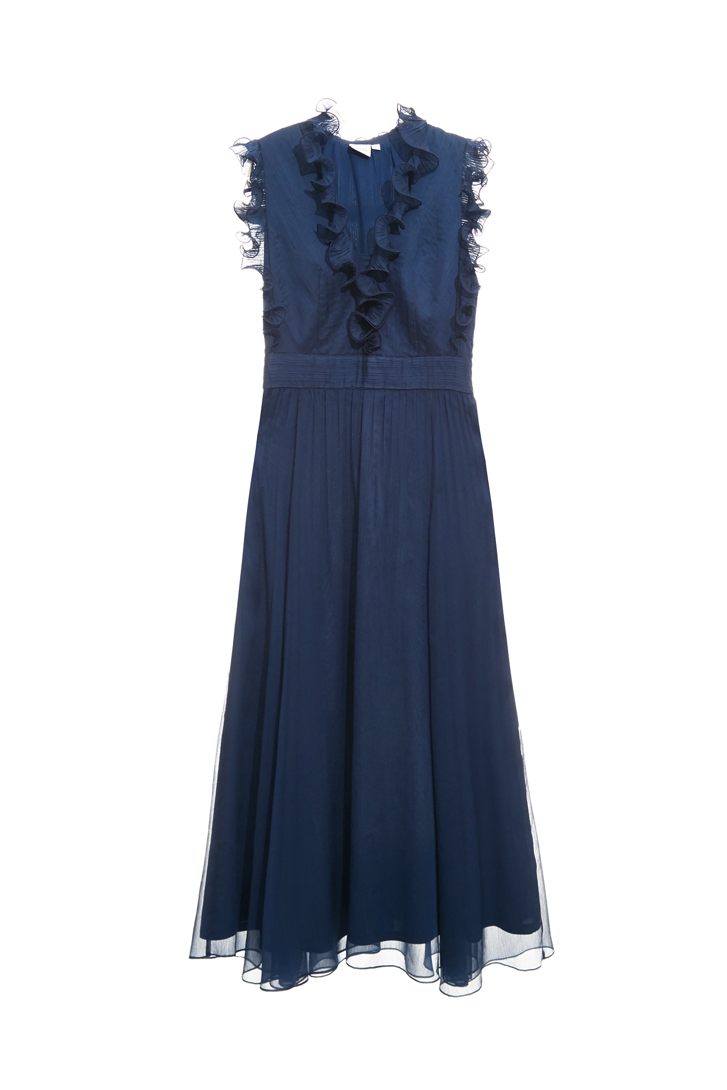 Ruffle Detail Chiffon DressRuffle Detail Chiffon Dress,V-neck dresses,cocktaildresses,Season (SS) Look,Stripe,Evening dresses,Chiffon,Chiffon dresses