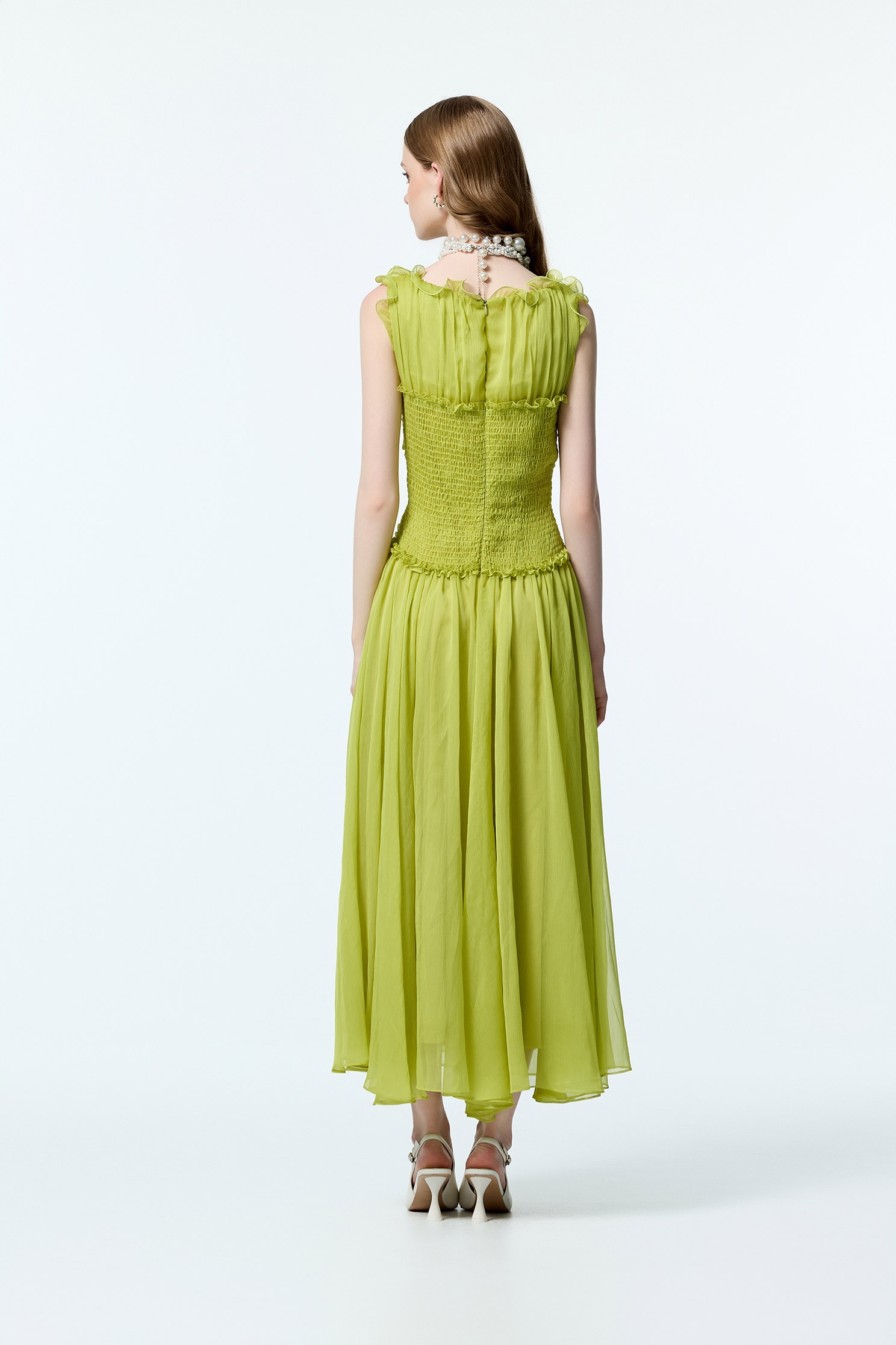 Pleated Detail Sleeveless Chiffon Maxi DressPleated Detail Sleeveless Chiffon Maxi Dress,Dresses,Chiffon dresses,Season (SS) Look,Chiffon,Chiffon dresses