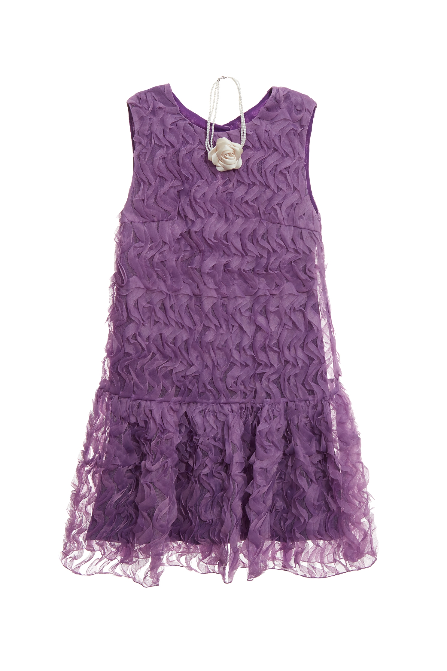 Sleevless Ruffle Purple DressSleevless Ruffle Purple Dress,Dresses,pearl,Season (AW) Look,Necklaces