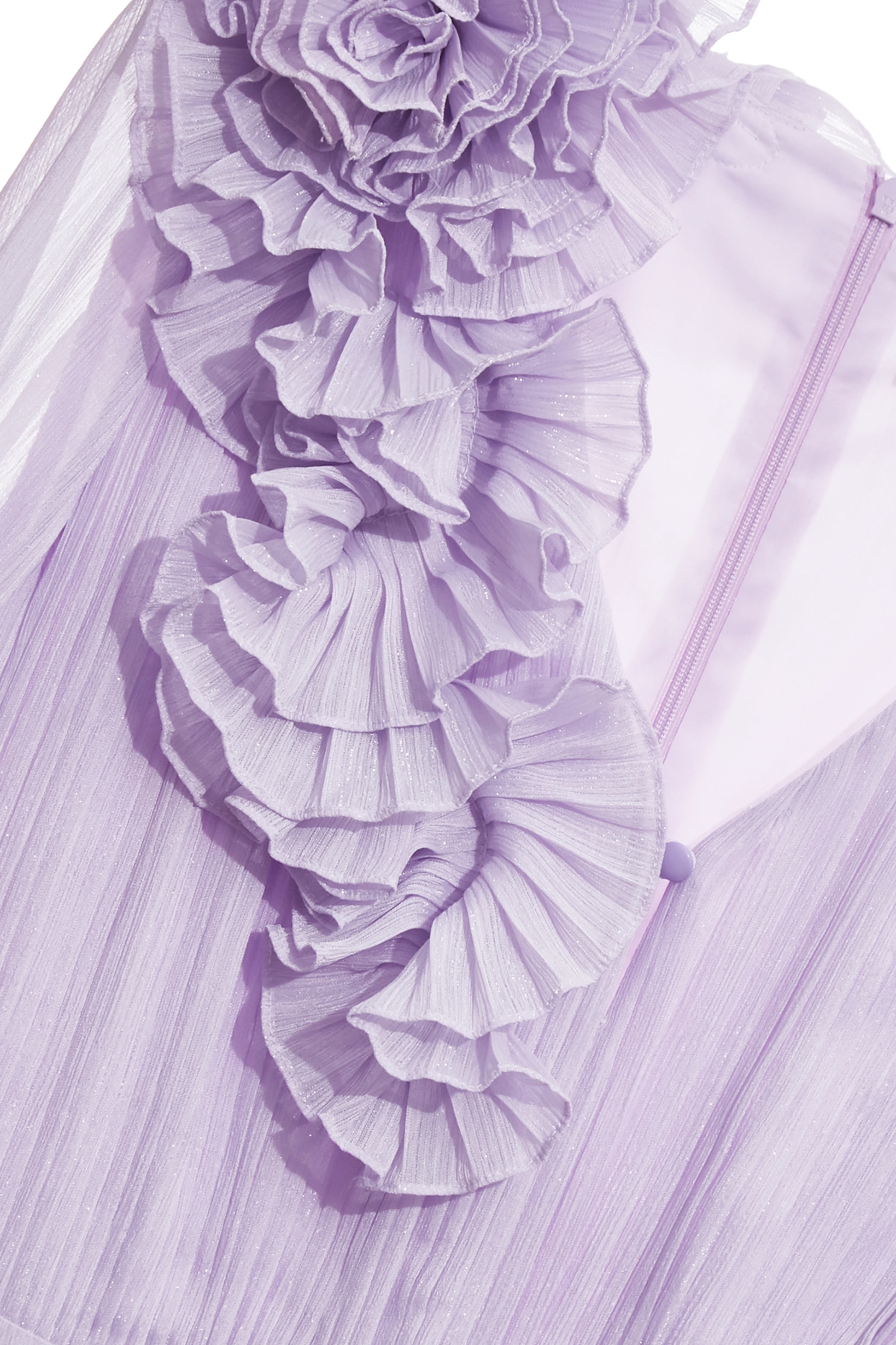Pleated Ruffle Detail Chiffon Purple DressPleated Ruffle Detail Chiffon Purple Dress,V-neck dresses,Dresses,cocktaildresses,Evening dresses,Season (AW) Look,blossoms,Maxi dresses,Chiffon