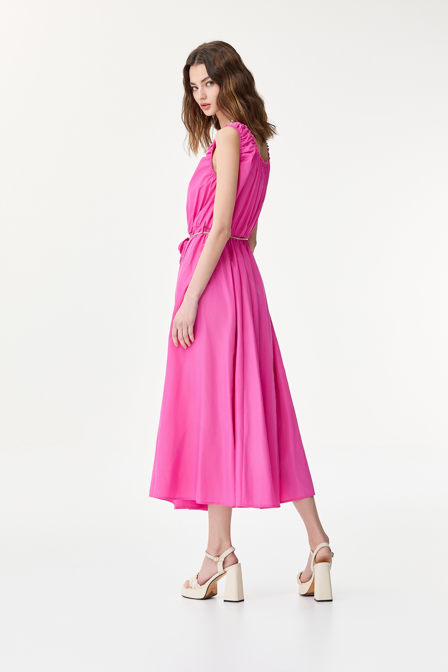 Sleeveless Fushia Pink Maxi DressSleeveless Fushia Pink Maxi Dress,U-neck dresses,Season (SS) Look