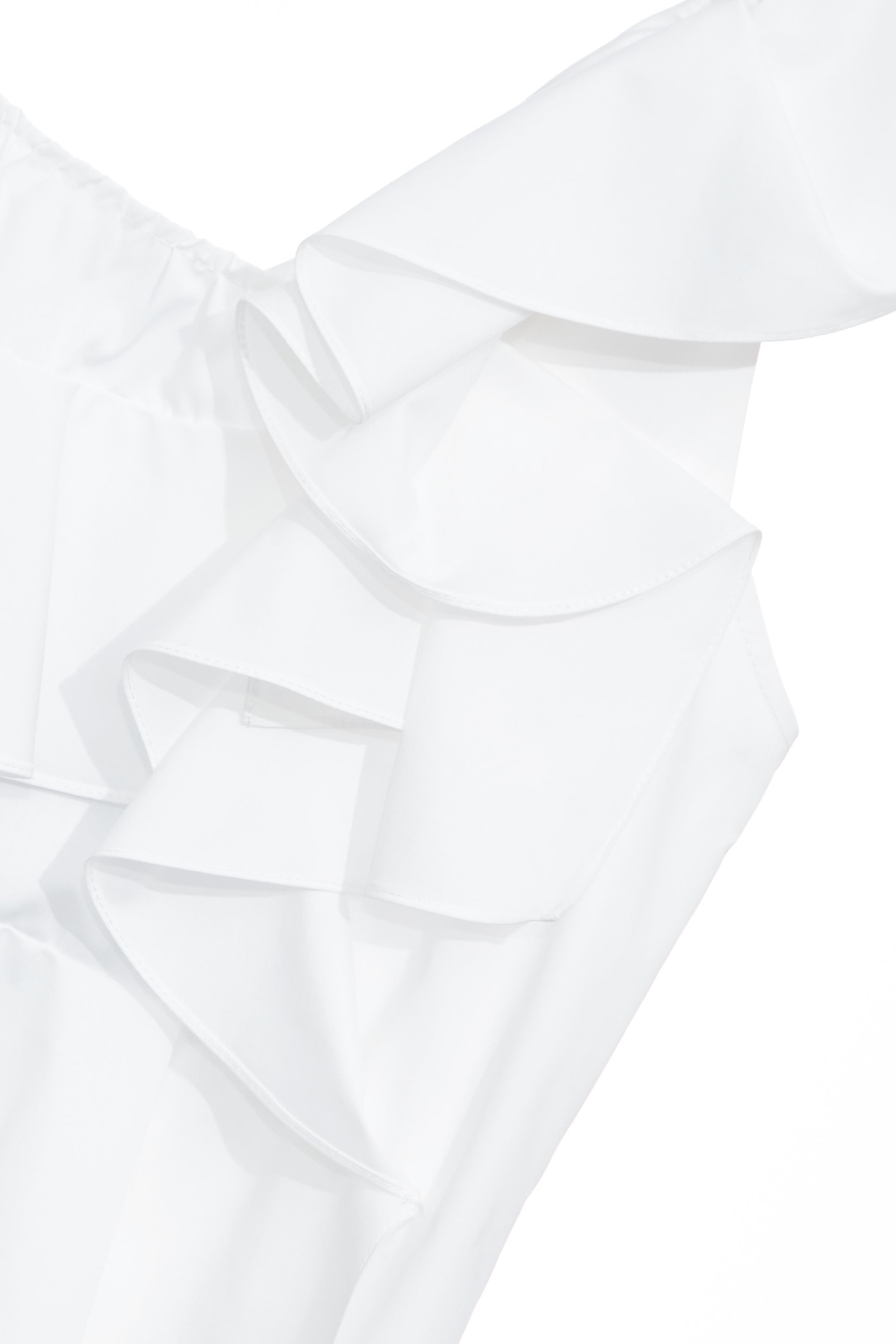 Asymmeric Ruffle Detail VestAsymmeric Ruffle Detail Vest,sleeveless tops,Tops,Season (SS) Look,White tops,sleeveless tops