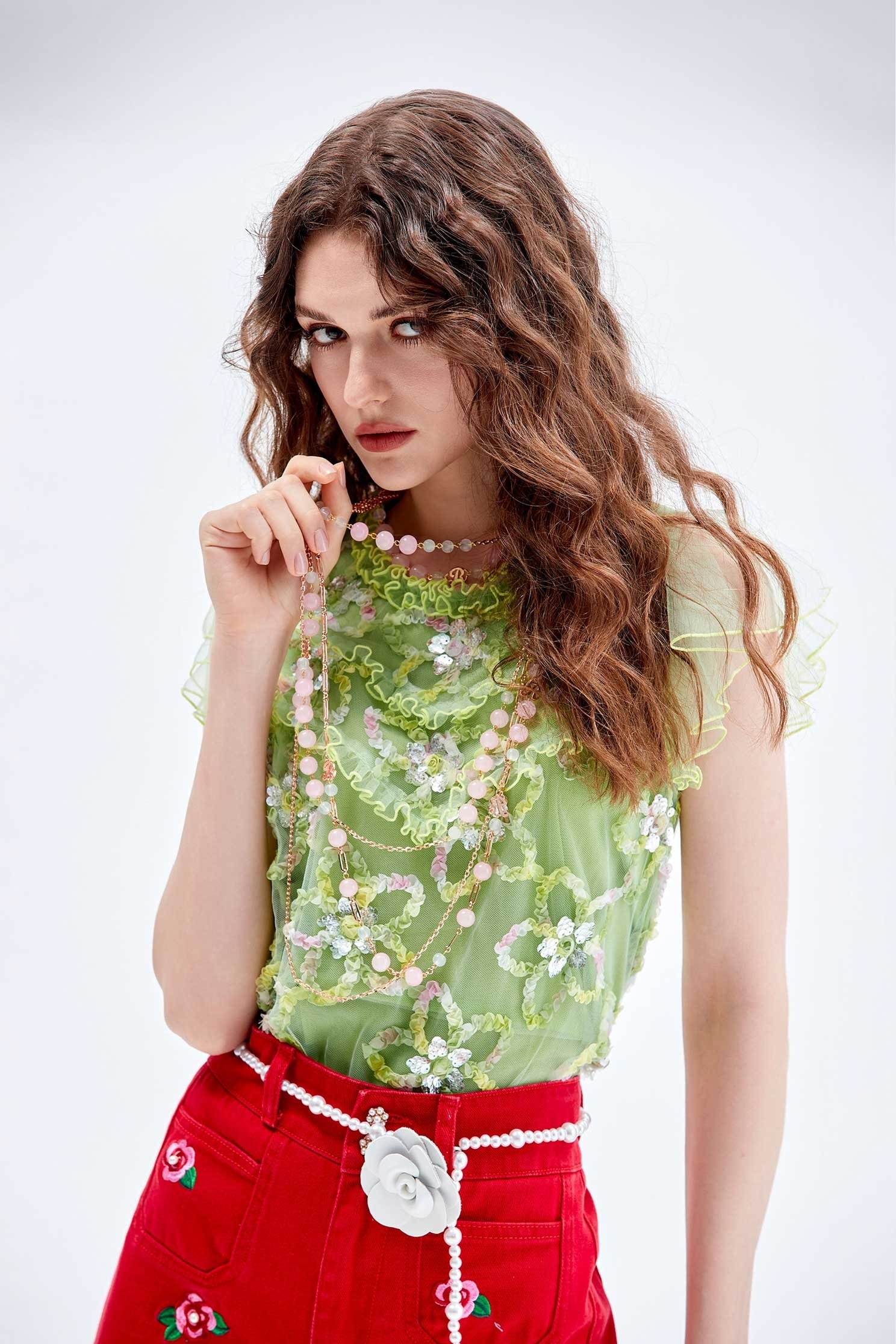 Multi Colour Emobossed Floral Detail Sequin VestMulti Colour Emobossed Floral Detail Sequin Vest,sleeveless tops,Tops,Embroidered,sleeveless tops,Season (AW) Look,sleeveless tops