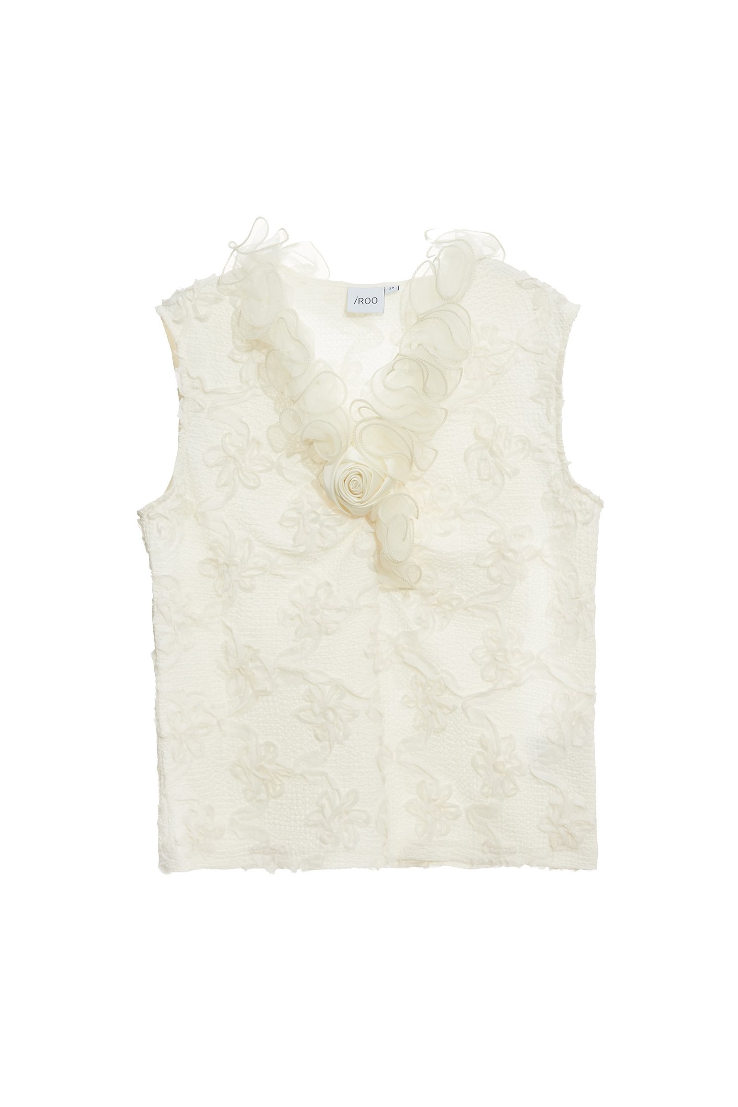 Ruffle Detail Floral VestRuffle Detail Floral Vest,sleeveless tops,Tops,sleeveless tops,Season (AW) Look,sleeveless tops