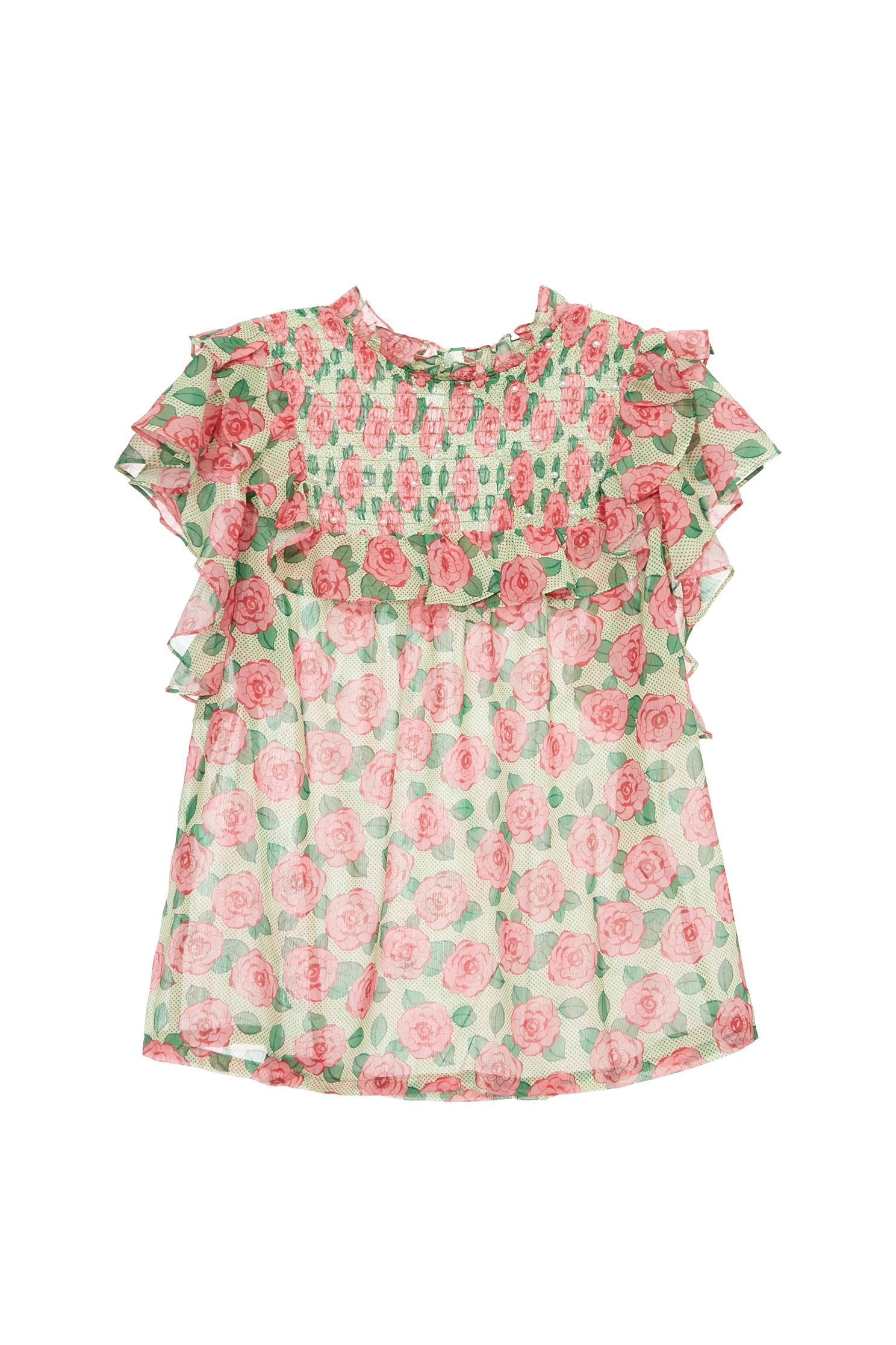 Floral Print Ruffle Detail Chiffon VestFloral Print Ruffle Detail Chiffon Vest,sleeveless tops,Tops,Embroidered,Season (AW) Look,sleeveless tops,Chiffon