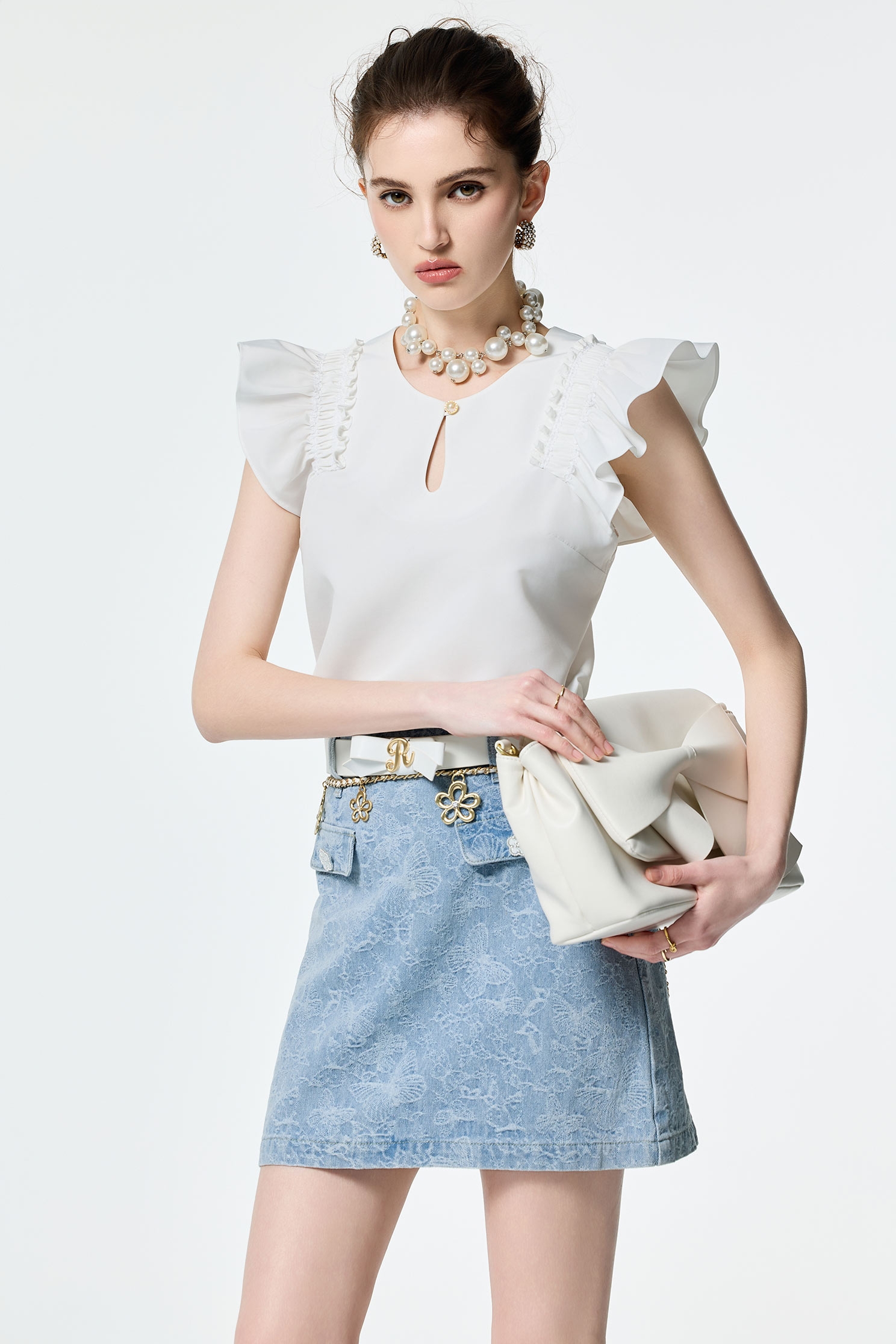 Pleated Ruffle Detail VestPleated Ruffle Detail Vest,sleeveless tops,Office Looks,Tops,Embroidered,Season (SS) Look,sleeveless tops,City Feminine,Valentine,sleeveless tops