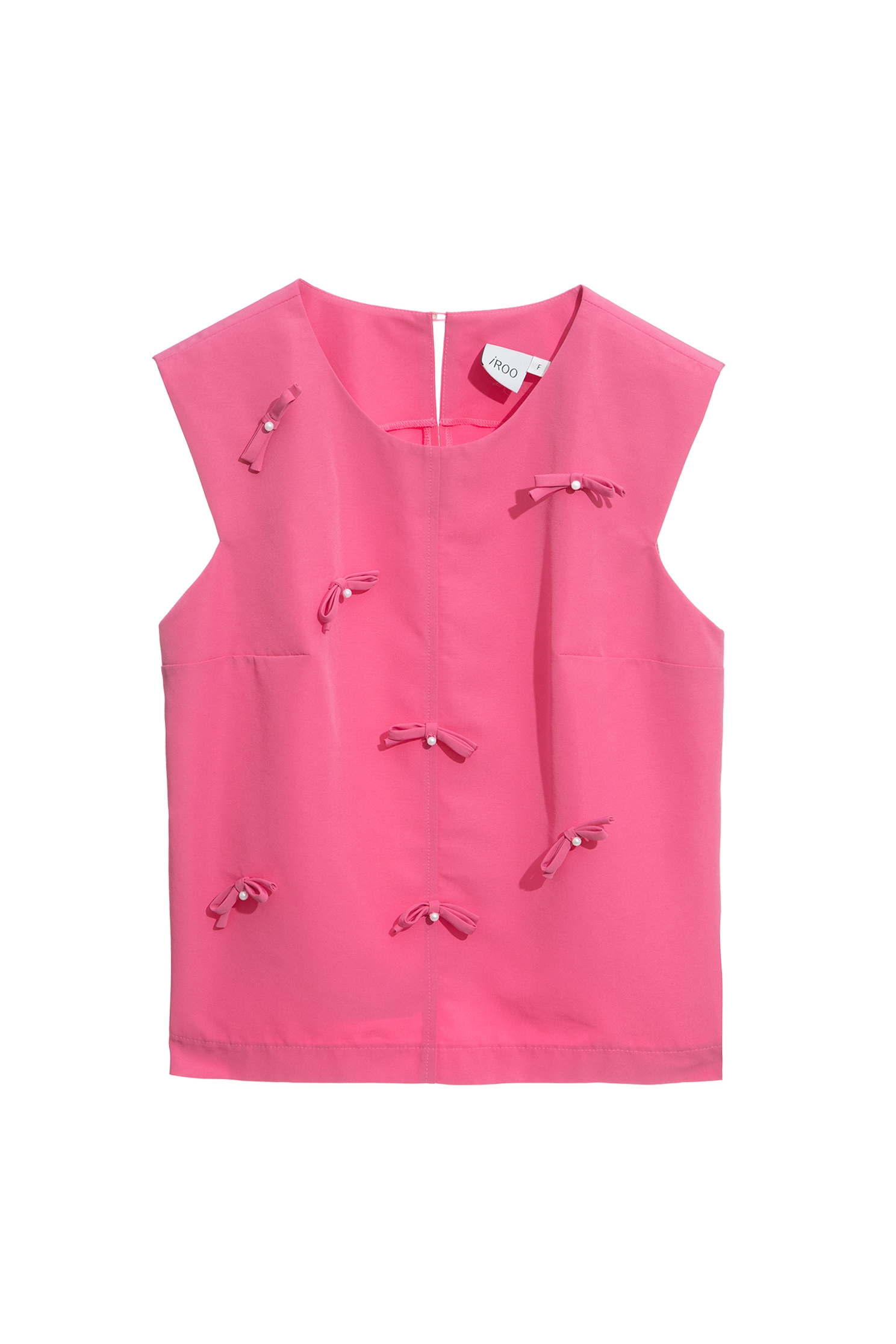 Pink Bow Detail VestPink Bow Detail Vest,sleeveless tops,Tops,sleeveless tops,Season (AW) Look,sleeveless tops,bows