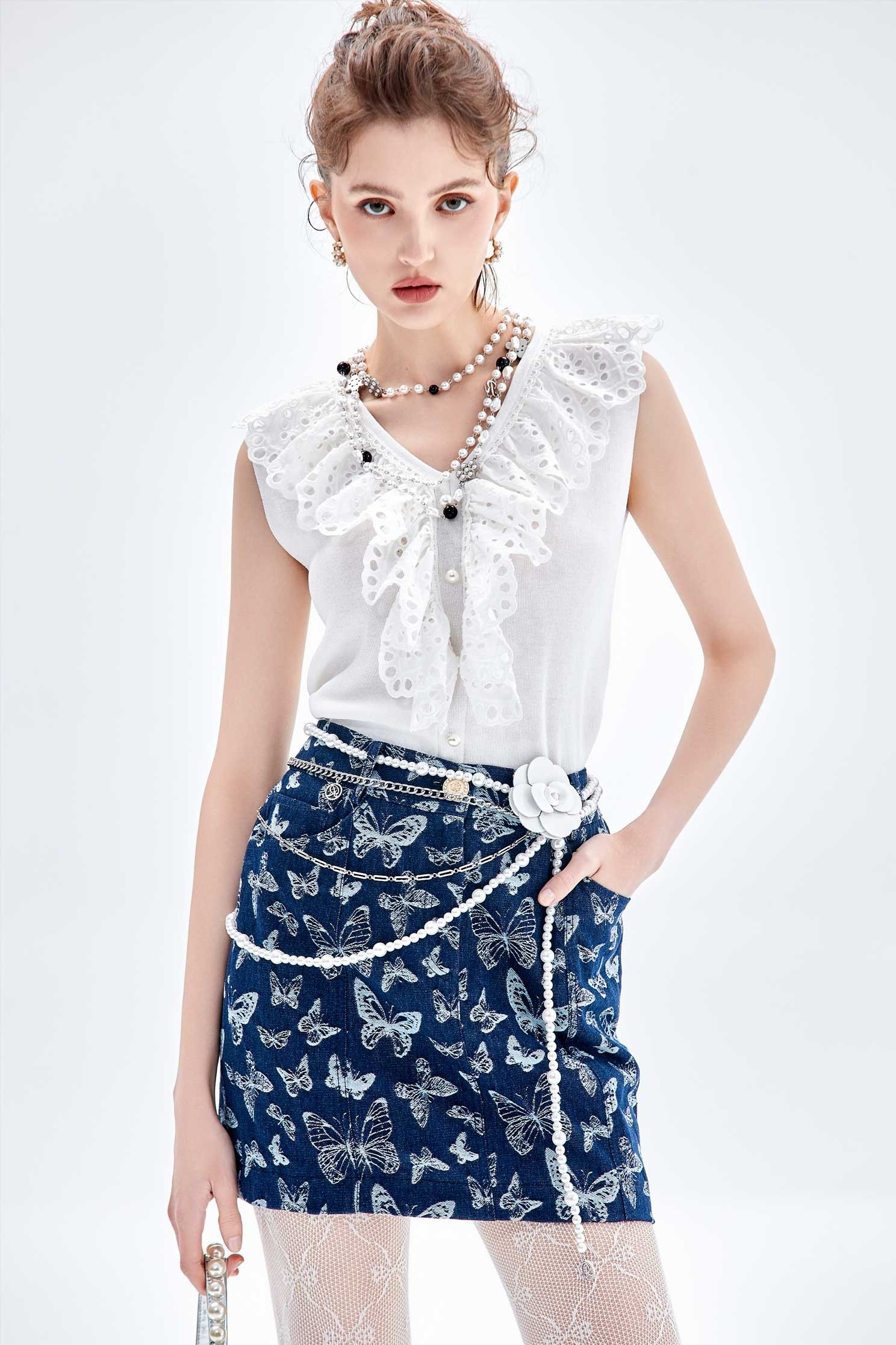 Embroidered Lace Detail VestEmbroidered Lace Detail Vest,sleeveless tops,Tops,Embroidered,sleeveless tops,Season (AW) Look,sleeveless tops,Knitted,Knitted tops