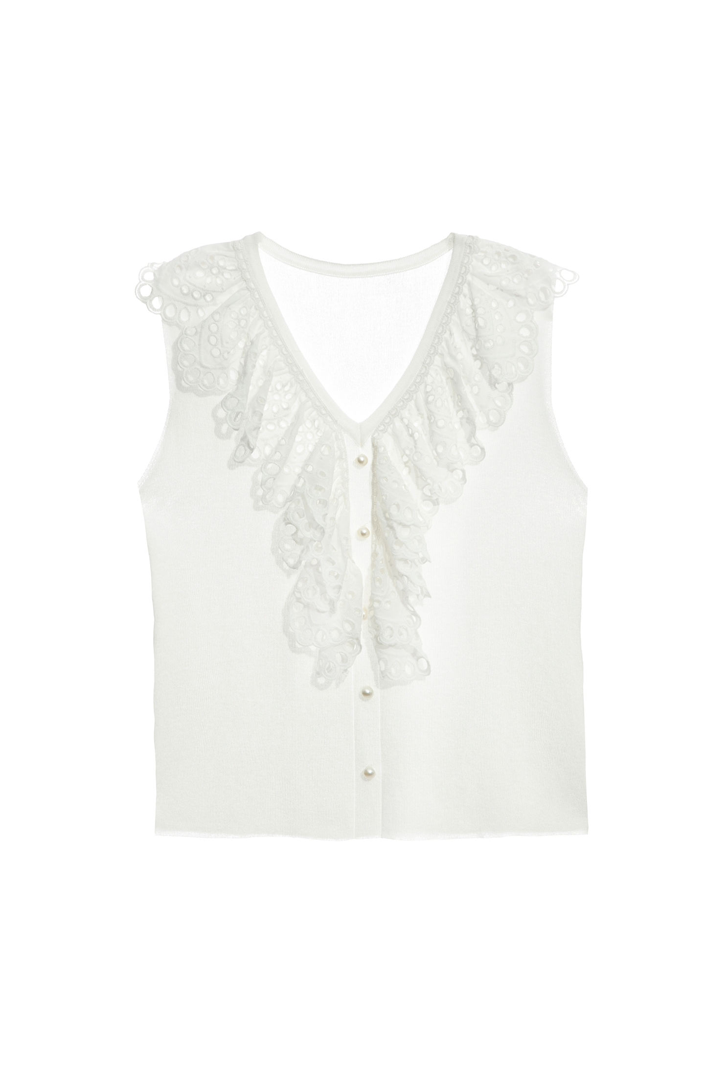 Embroidered Lace Detail VestEmbroidered Lace Detail Vest,sleeveless tops,Tops,Embroidered,sleeveless tops,Season (AW) Look,sleeveless tops,Knitted,Knitted tops